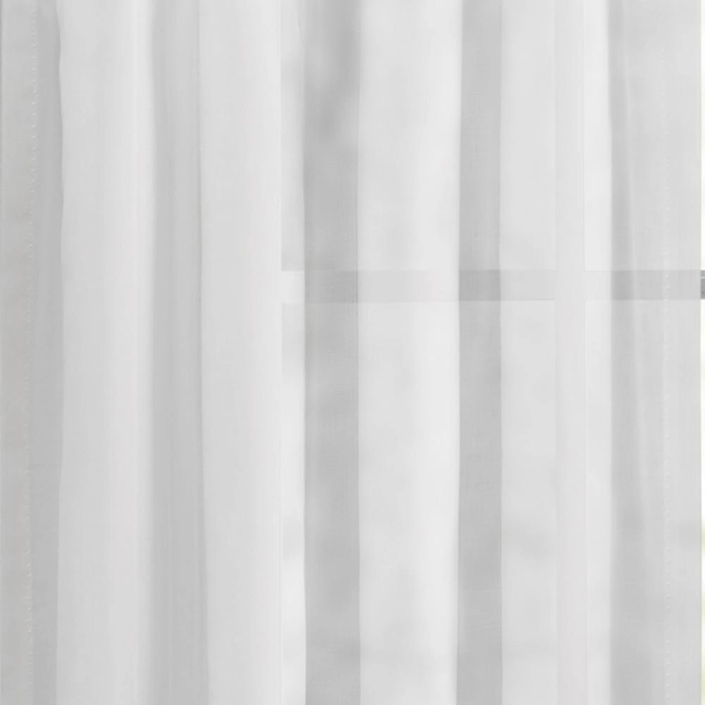 Ellis Curtain Cotton Voile 1.5" Rod Packet Tailored Curtain Panel Pair for Windows 80" x 72" White
