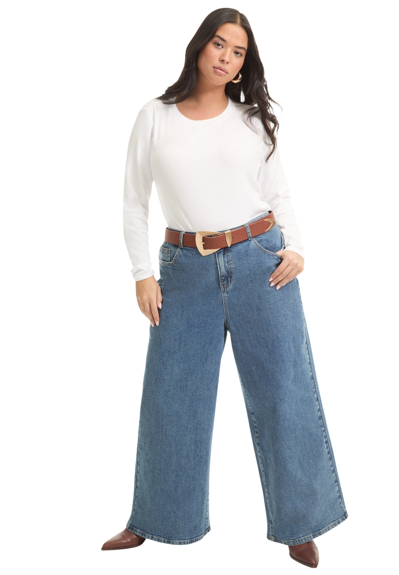 June & Vie Women's Plus Fit High-Rise Jeans