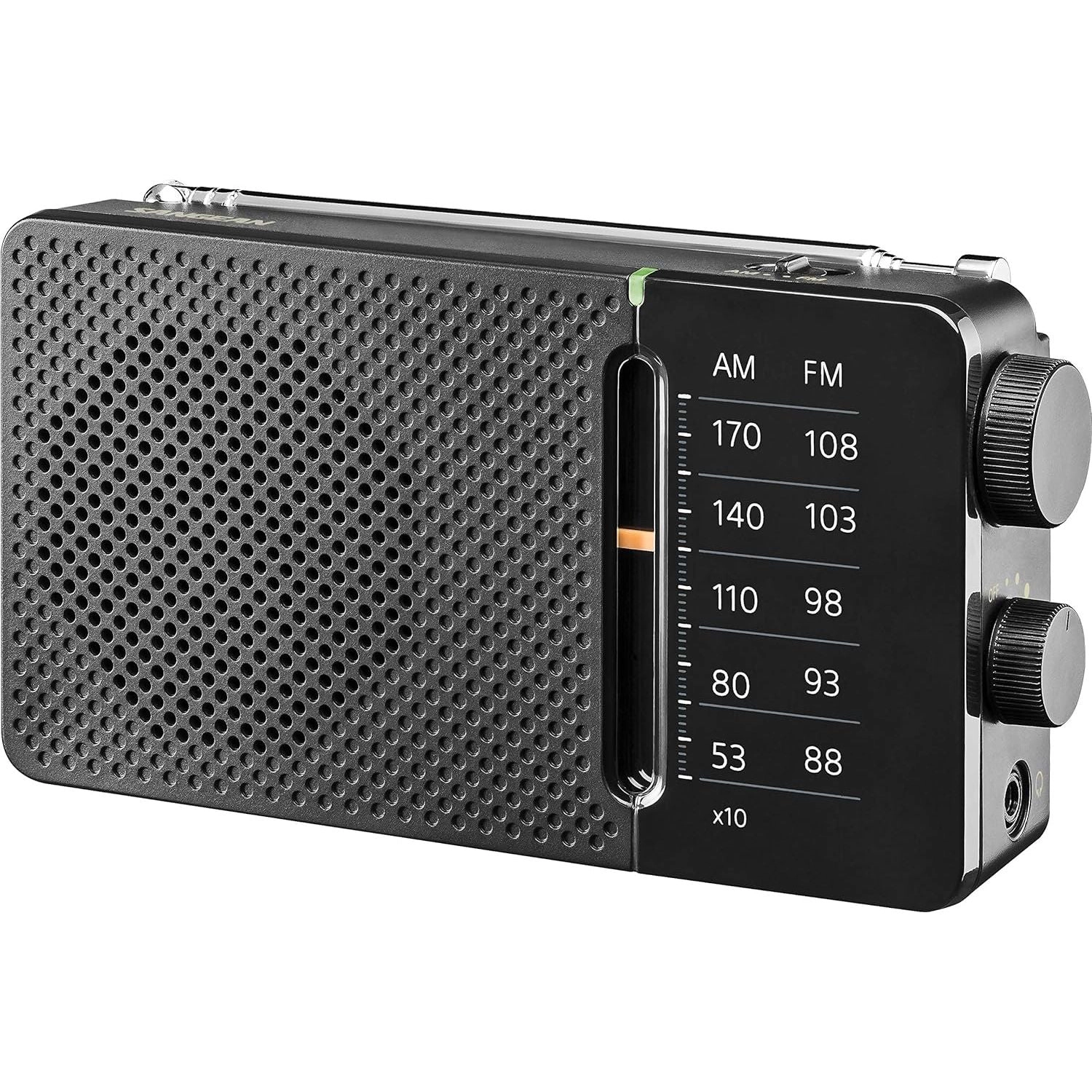 SANGEAN SR-36 Portable AM/FM Pocket Radio - Precision Tuning, Telescopic FM Antenna, Headphone Output