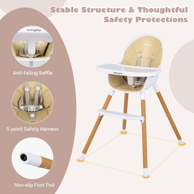 Hivvago 4-in-1 Convertible Baby High Chair Infant Feeding