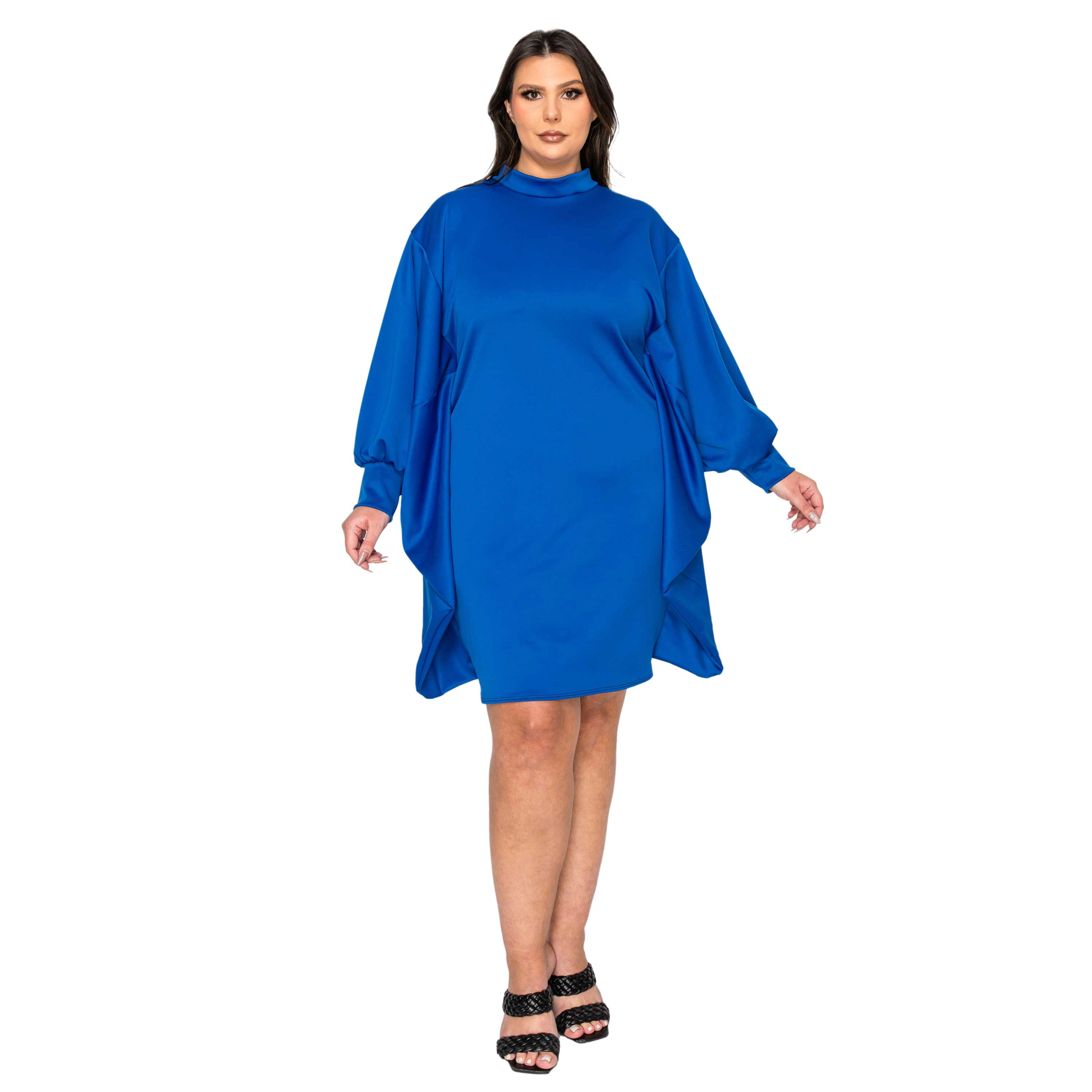 L I V D Women's Plus Alivera Mock Neck Mini Dress