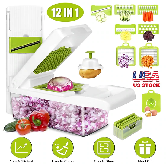 GBruno 12-in-1 Vegetable Chopper With Container