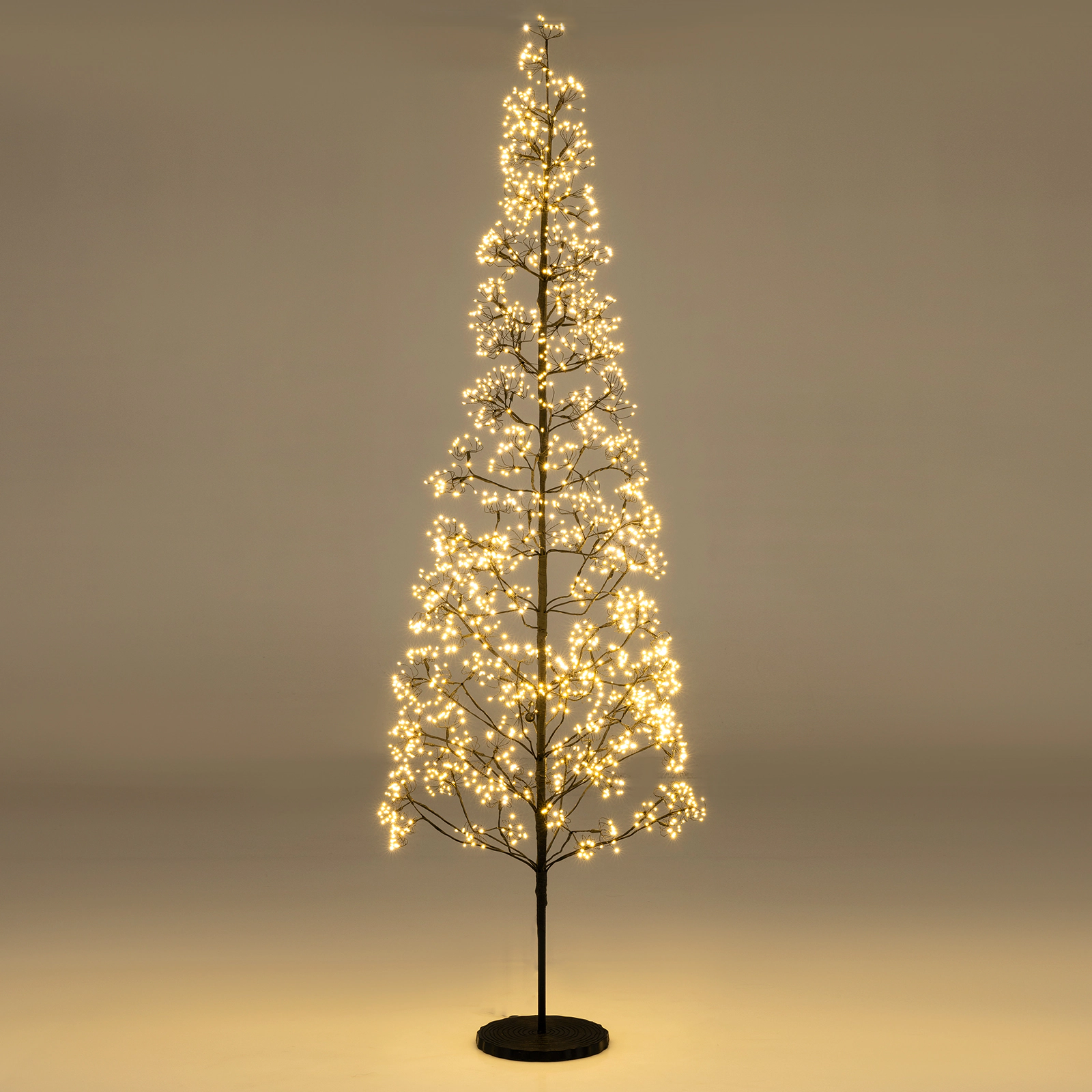 SUGIFT 7-ft Pre-Lit Lighted Alpine Cedar Tree with 2100 Warm White LED Lights and Weighted Base