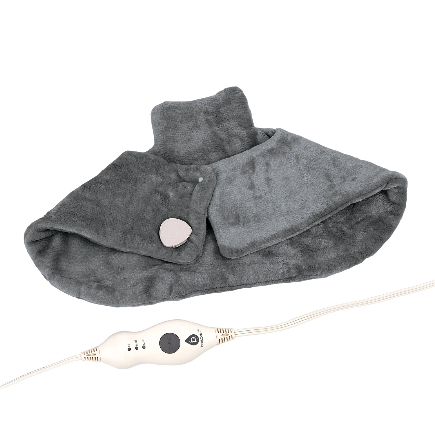 Pursonic Unisex Contoured Electric Neck & Shoulder Heating Pad with 3 Heat Settings