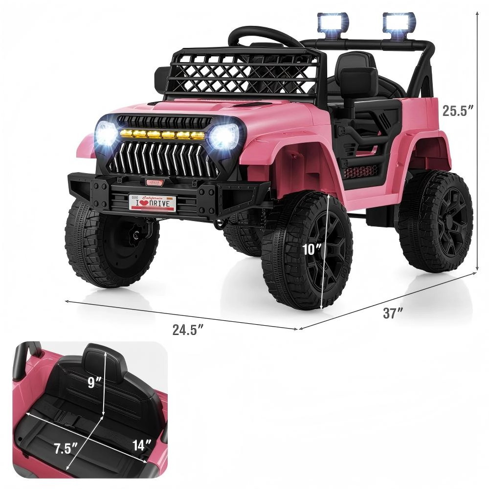SUGIFT Parental Remote Control and Built-In Music Player 12V Kids Ride On Truck