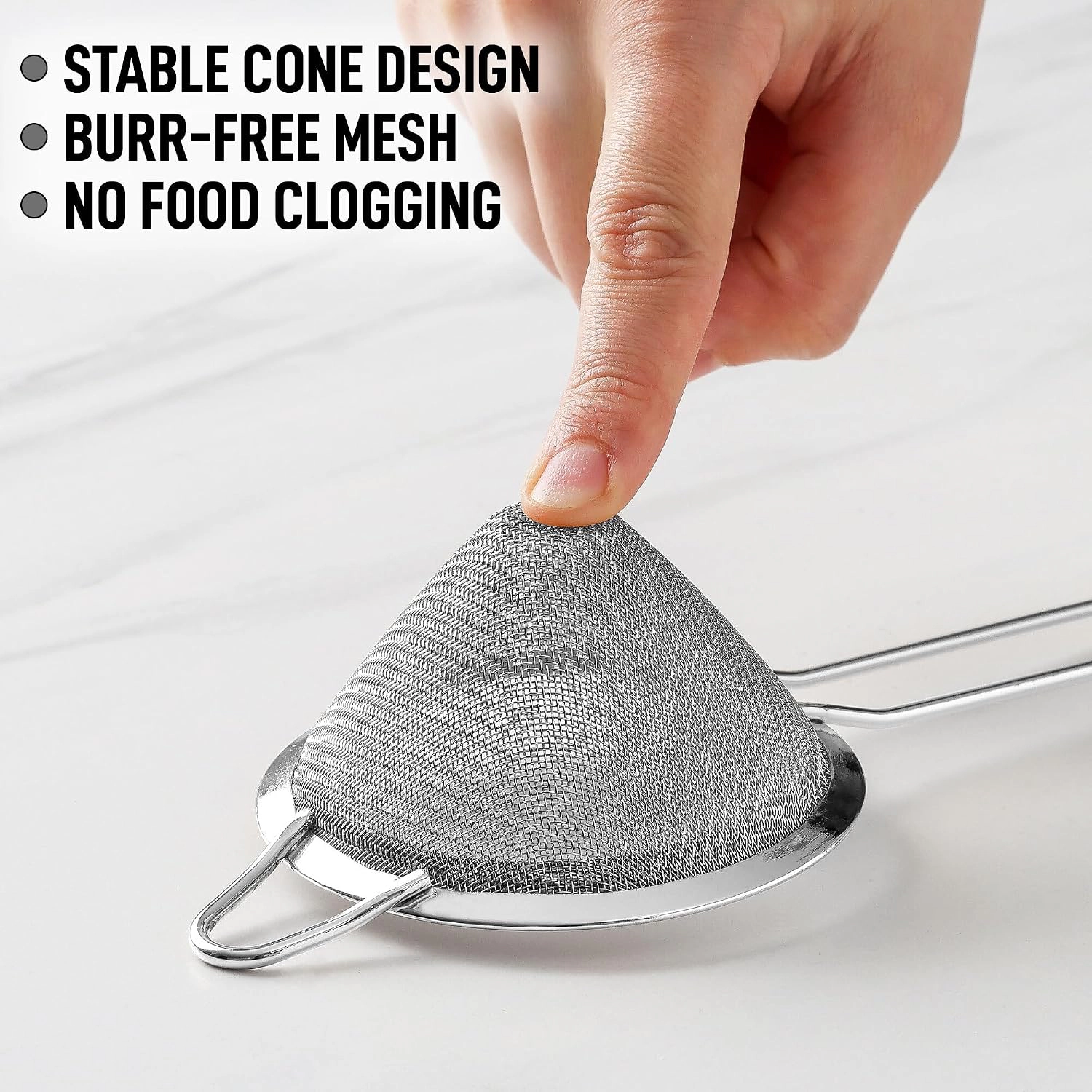 Zulay Kitchen Stainless Steel Fine Mesh Strainer for Kitchen