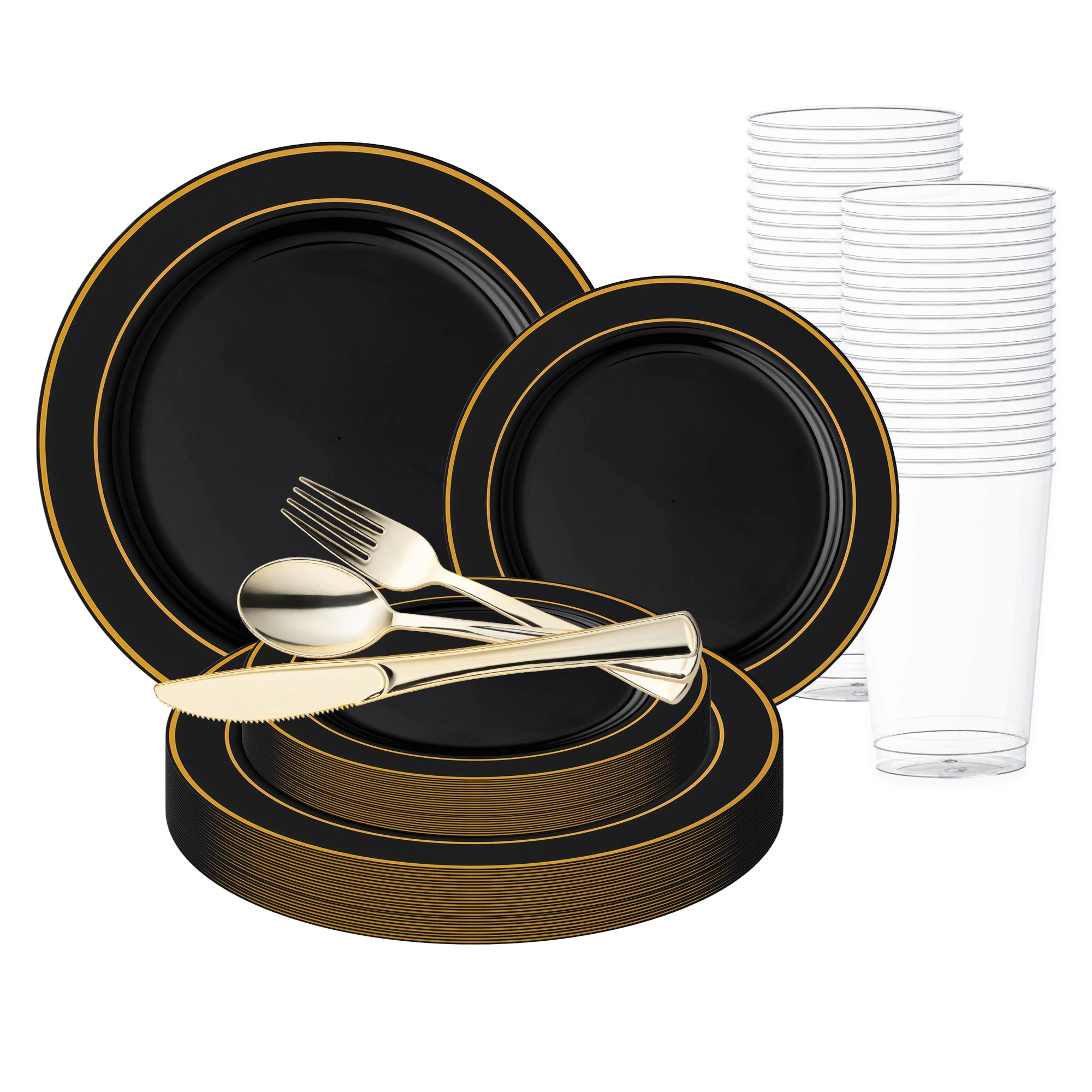Smarty Had A Party with Gold Edge Rim Plastic Wedding Value Set