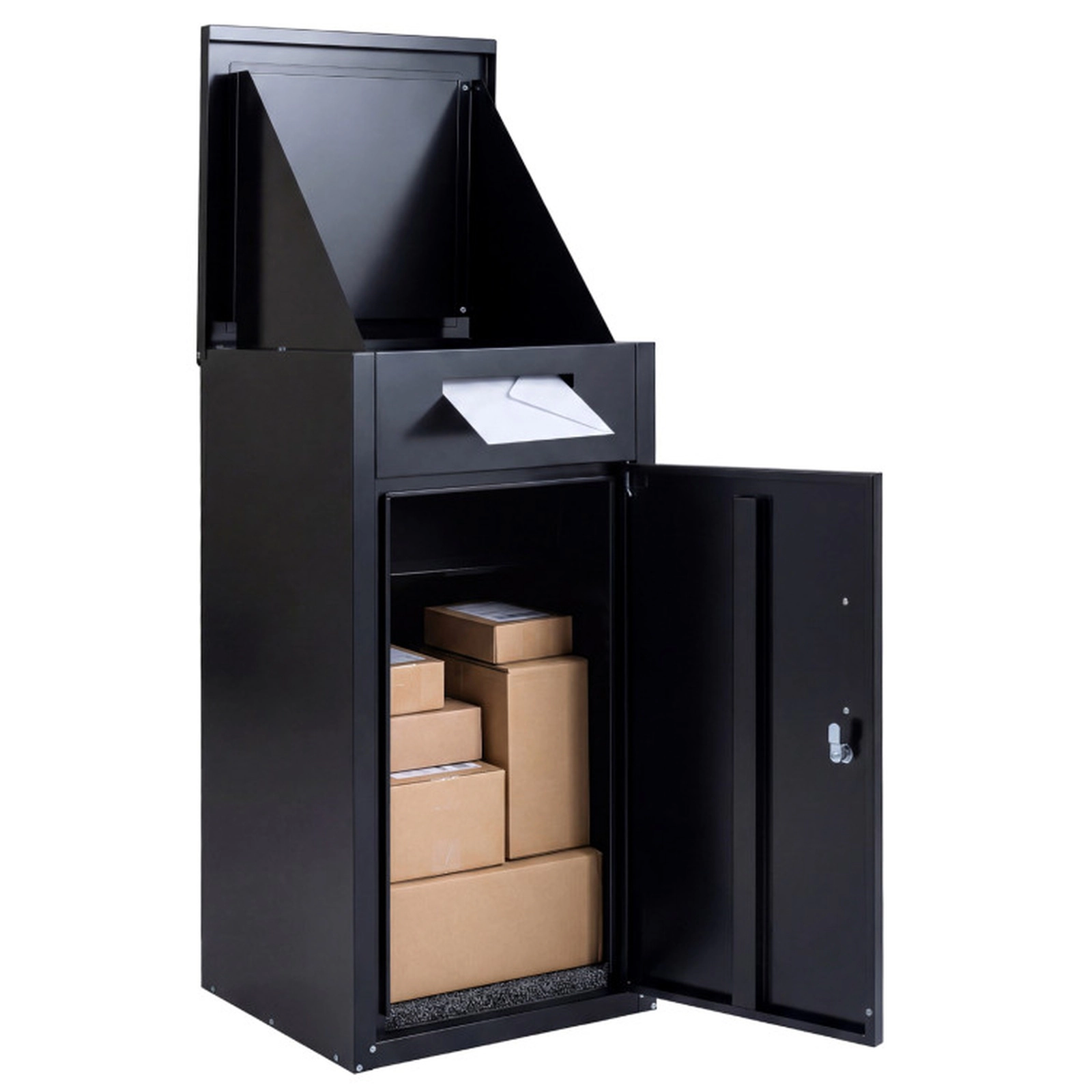 SUGIFT 88-lb Capacity Galvanized Steel Package Delivery Box with Anti-Theft Board and Lockable Door