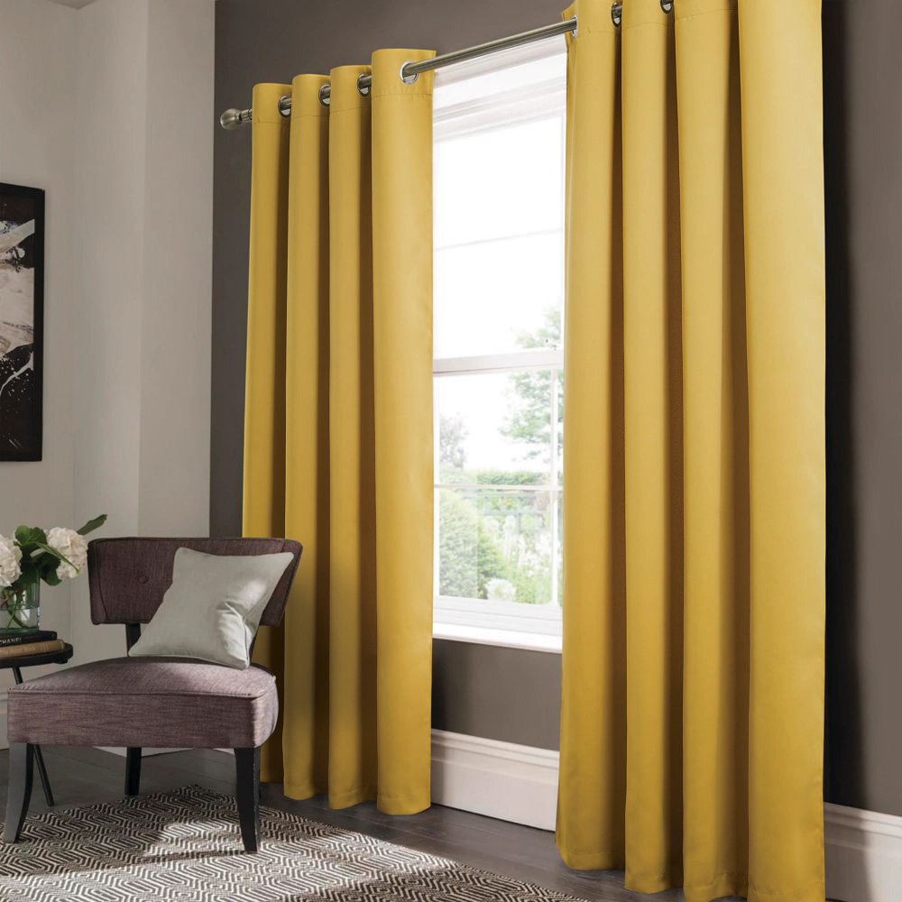 RT Designers Collection Anchorage Premium Blackout Grommet Curtain Panel 54" x 63" Yellow