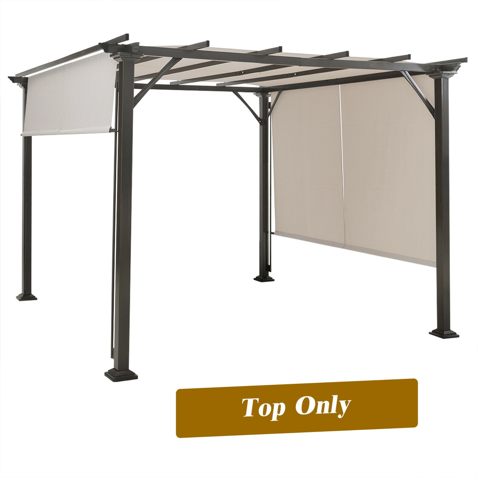 SUGIFT Universal Replacement Canopy for Pergola Structure Sun Awning Beige/Brown 16-ft x 4-ft Panels