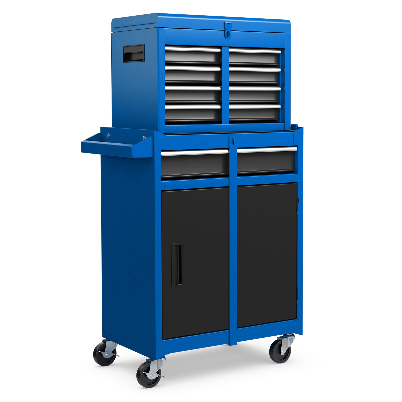 SUGIFT 2-in-1 Rolling Steel Tool Chest with 5 Sliding Lockable Drawers 40.5-in Tall 220.5-lb Capacity Navy