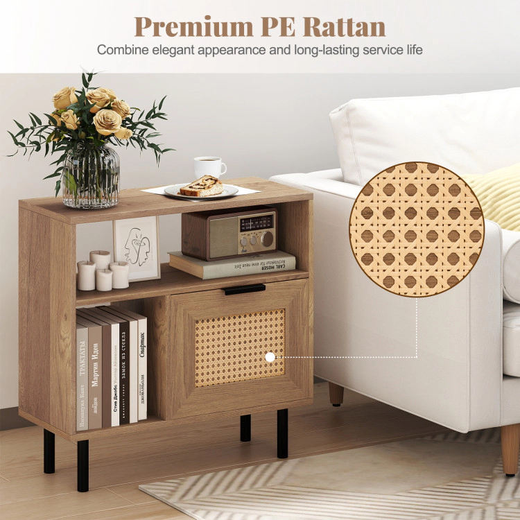 Hivvago Compact Accent Table with Cabinet and Storage Shelf – Ideal Side or End Table for Small Spaces
