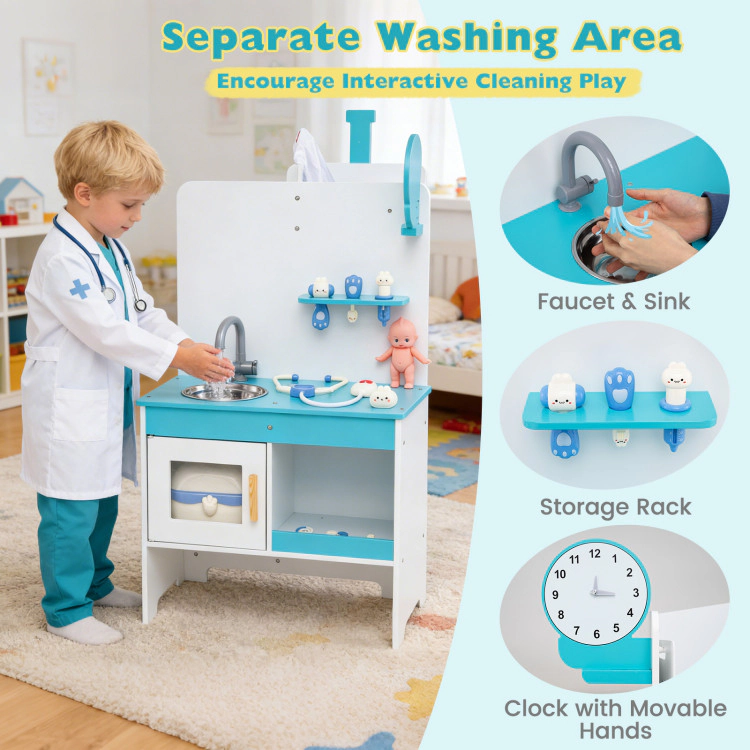 Hivvago Kids Doctor Play Set with Adjustable Height Bar