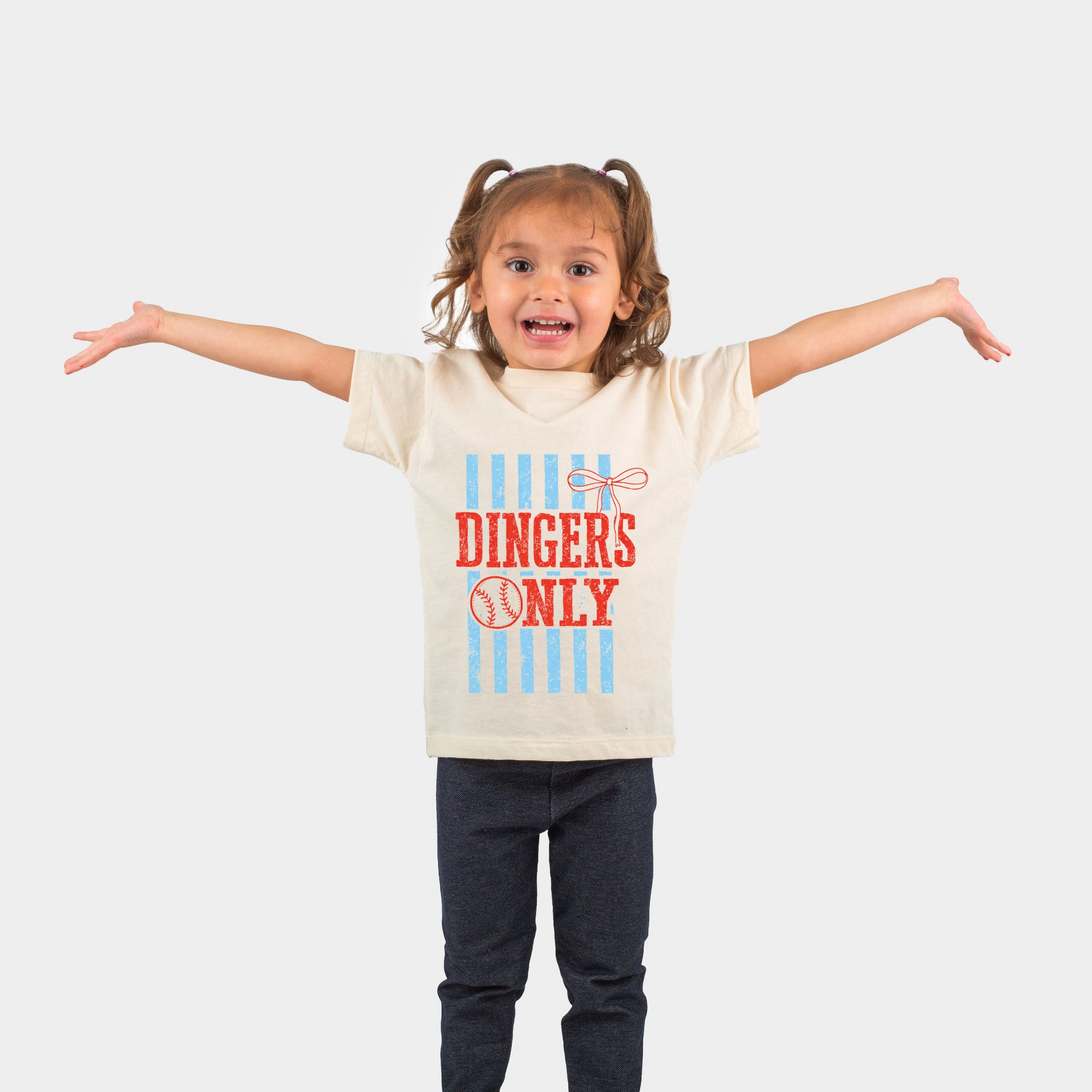 The Juniper Shop - Dingers Only Stripes Toddler Short Sleeve Graphic T-Shirt