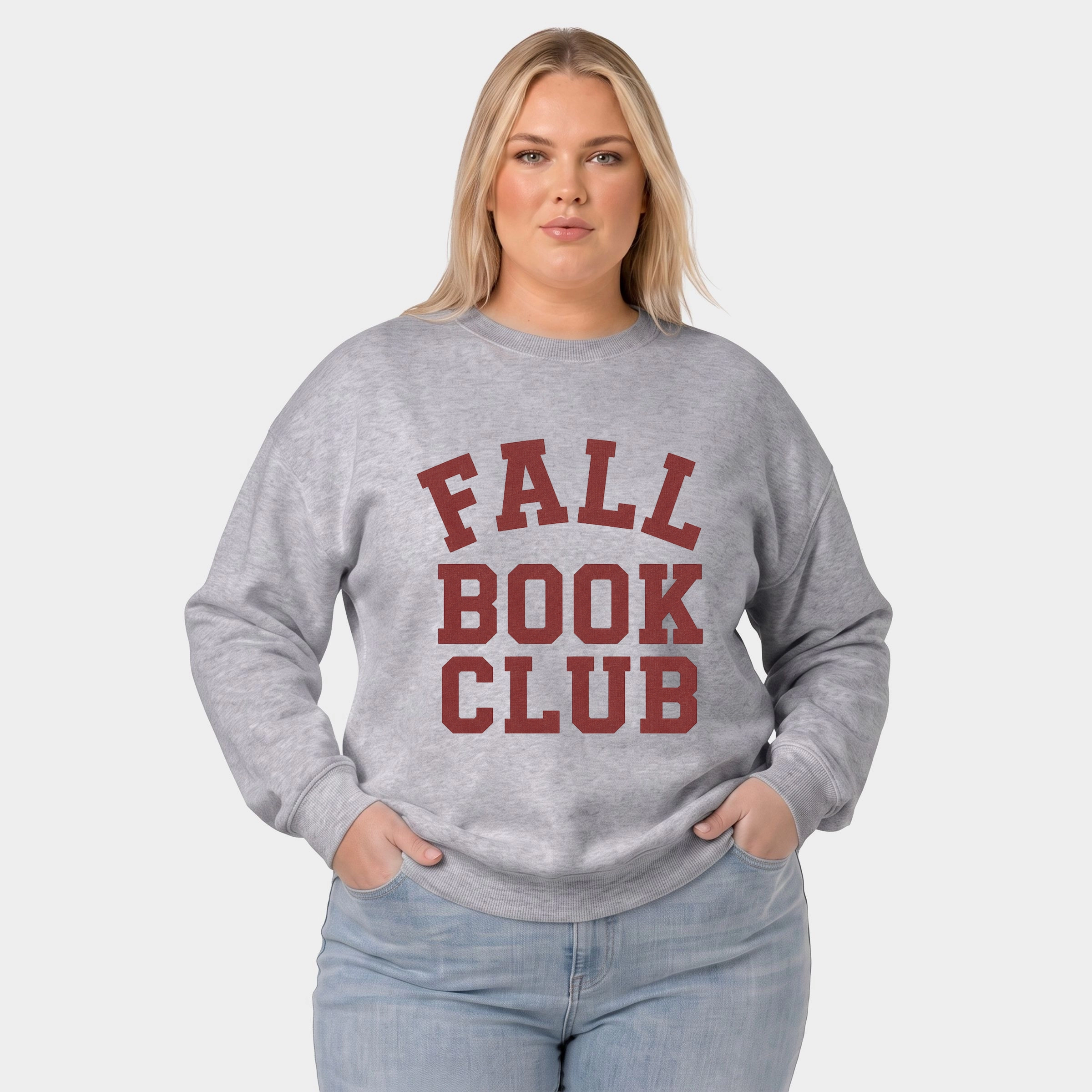 Simply Sage Market - Women's Plus Sized Graphic Sweatshirt Fall Book Club Varsity
