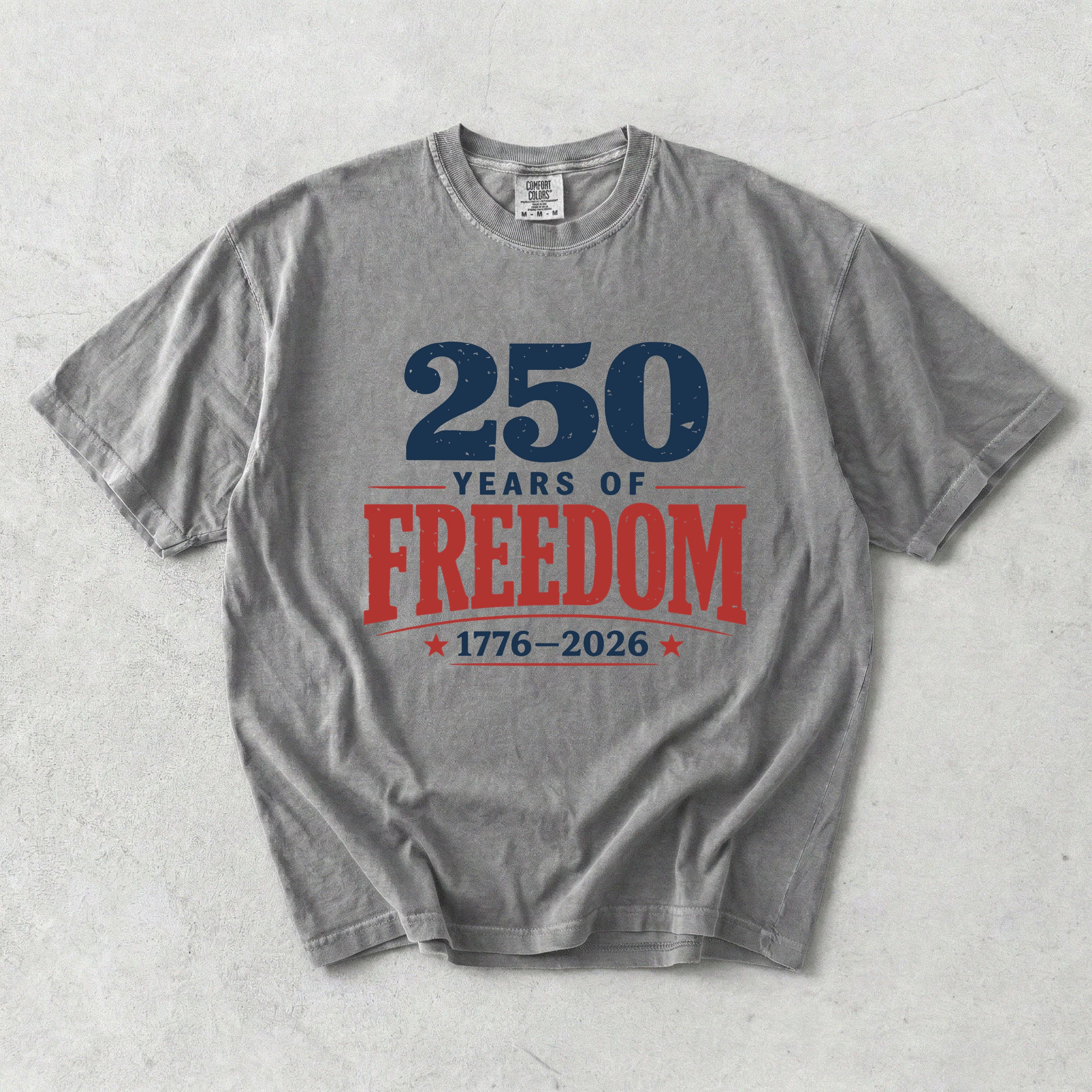 Simply Sage Market - 250 Years Of Freedom Block Men's Garment Dyed Graphic T-shirt
