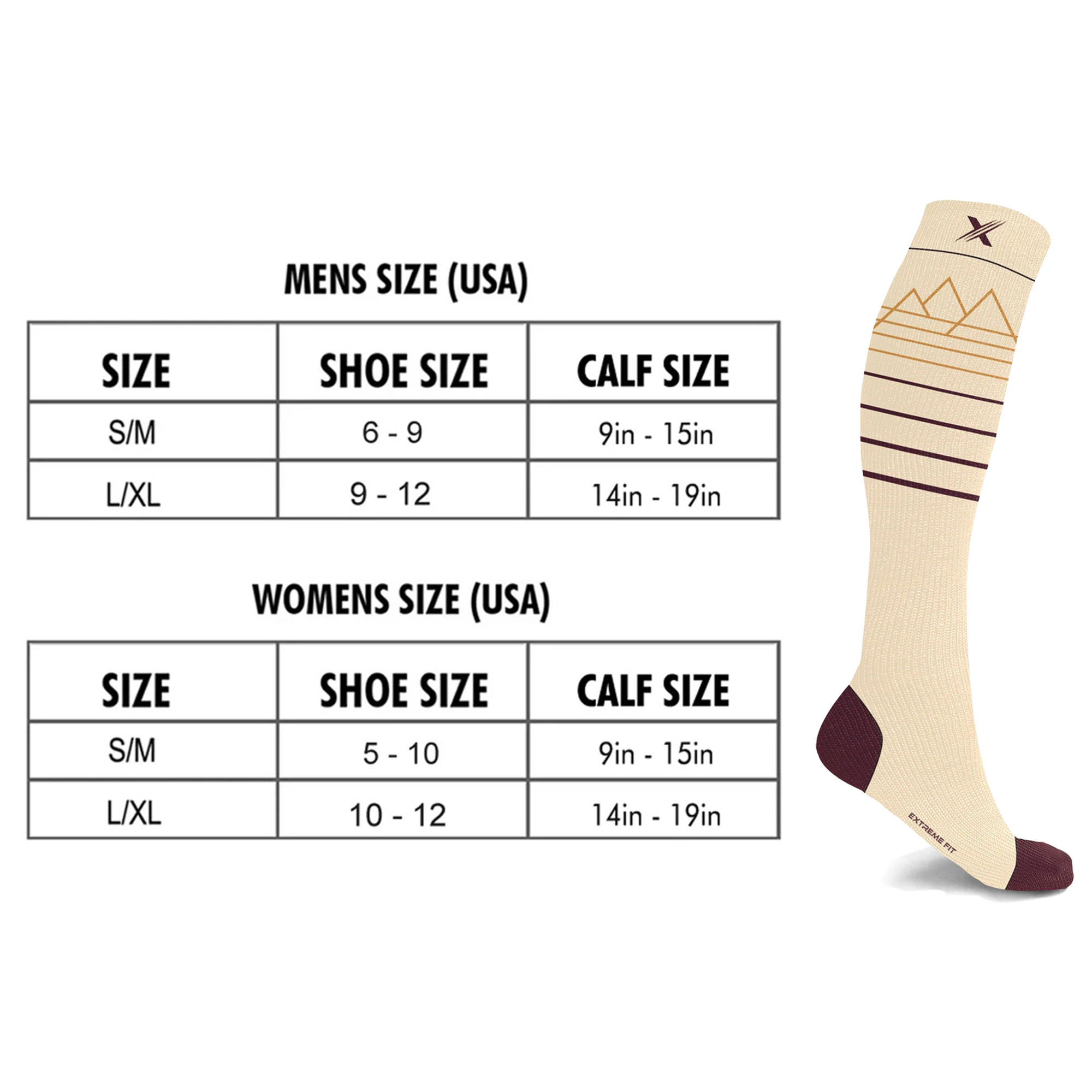 Extreme Fit Premium Merino Wool Compression Socks - Designed For Winter, Hiking, Camping, Snowboarding, Skiing