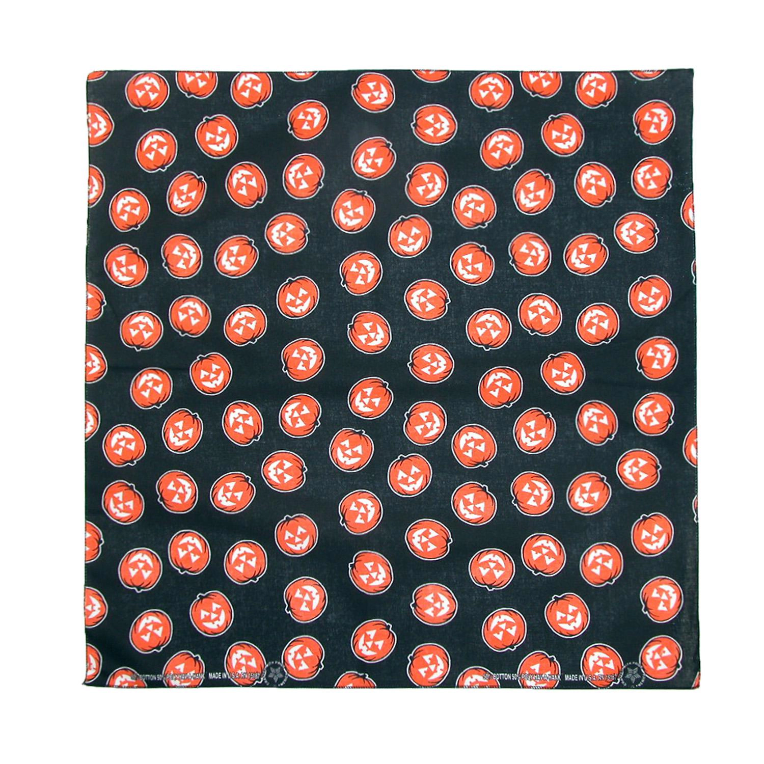 CTM Glow in the Dark Pumpkin Halloween Holiday Bandana