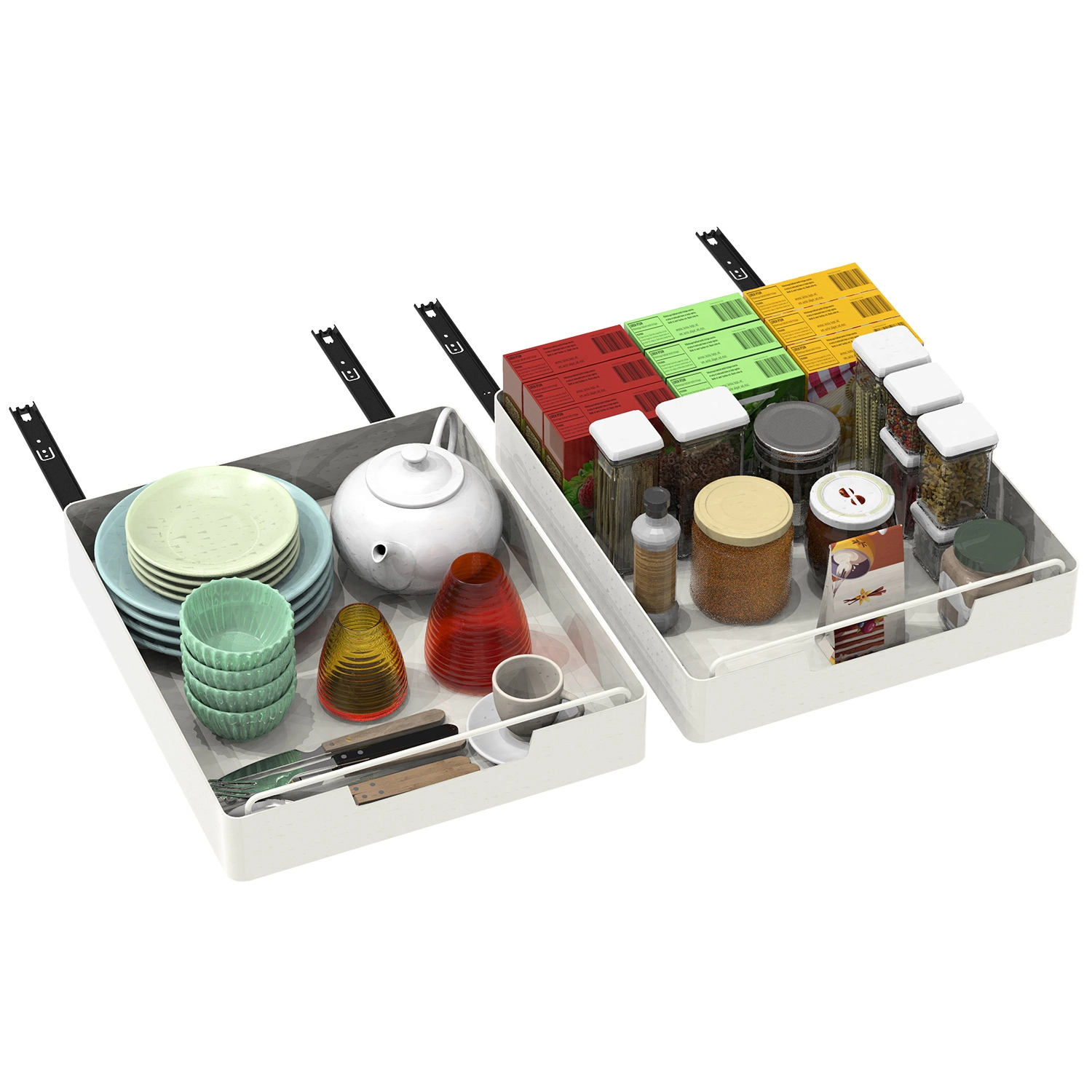 GBruno 2-Pc Carbon Steel Pull-Out Cabinet Organizer