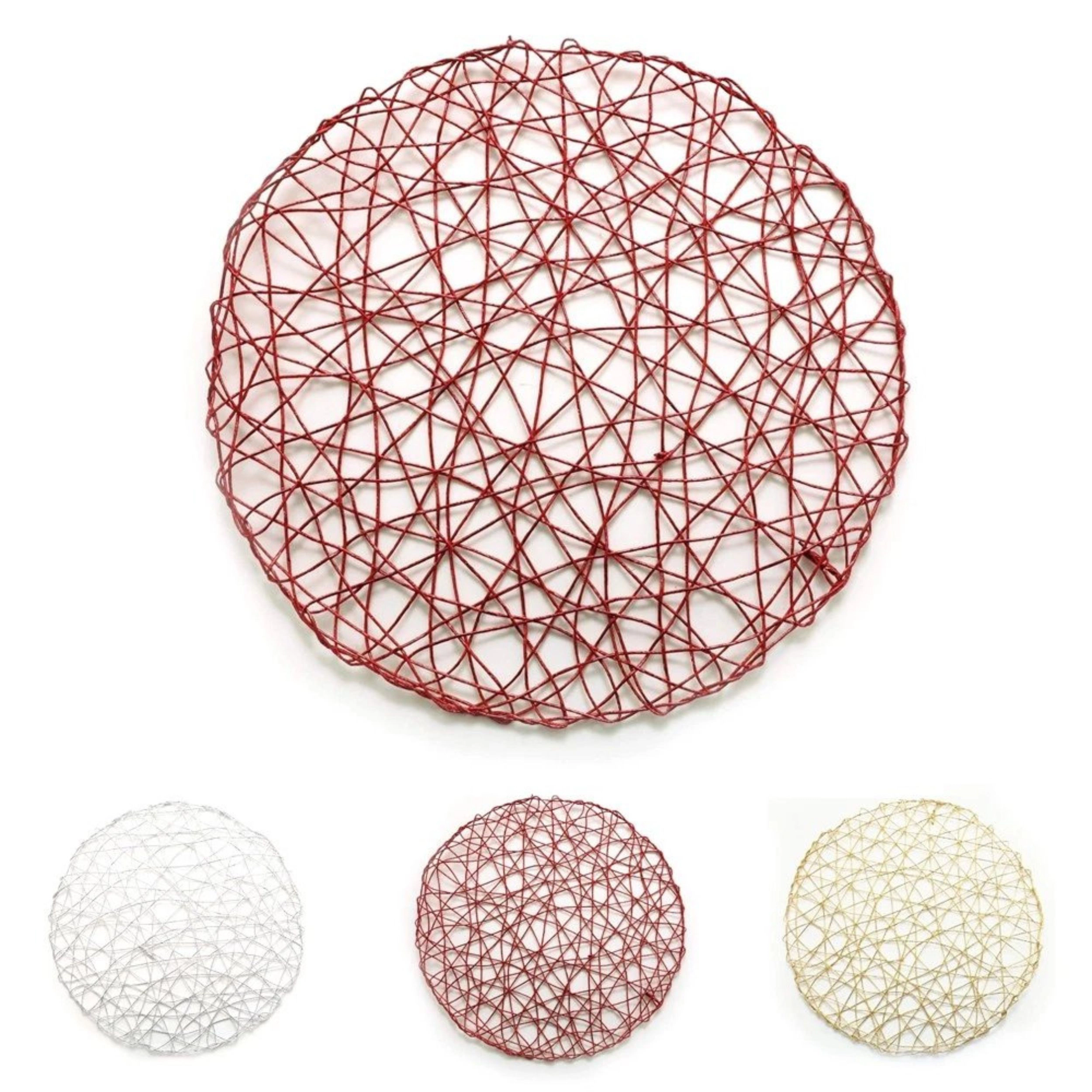 Home Collection 15 Inch Round Metallic String Placemats Pack of 12