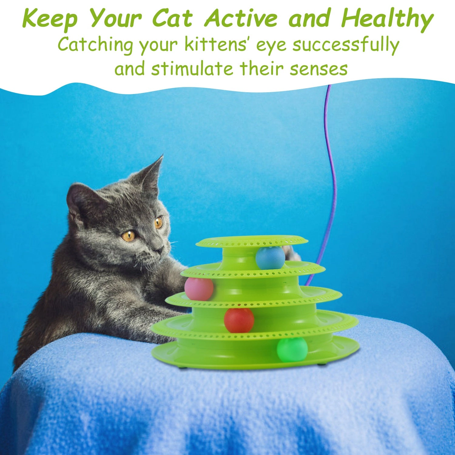 GBruno 4-Layer Interactive Cat Track Tower Toy