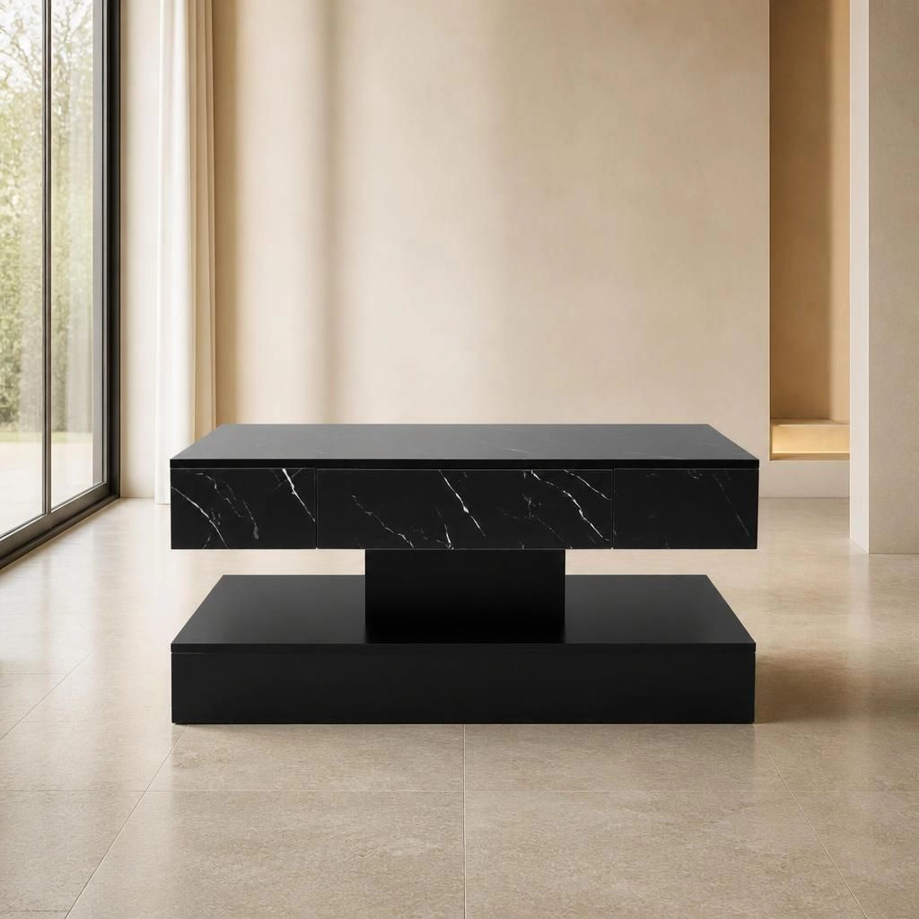 GOODSILO Modern Rectangular Low Profile Coffee Table