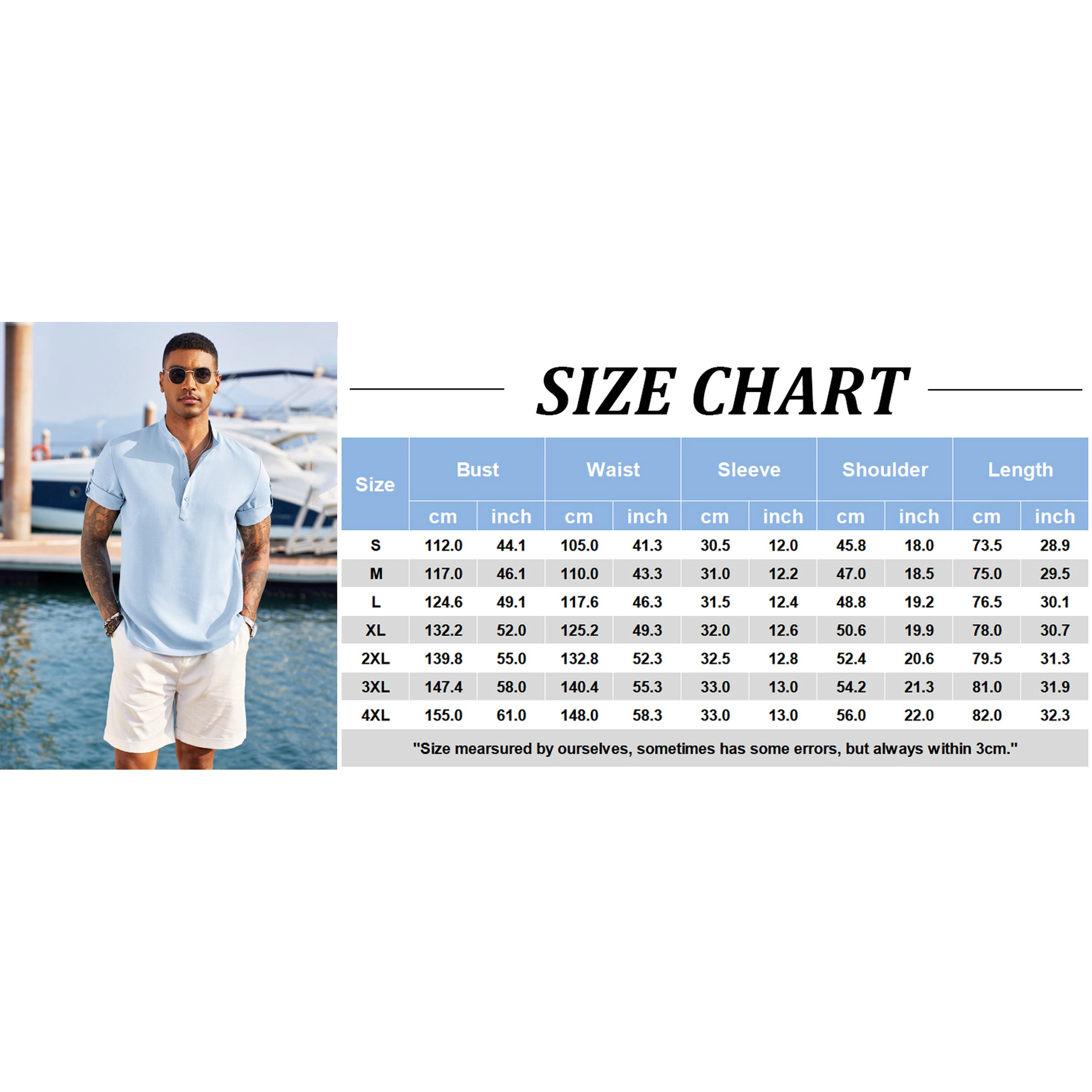 COOFANDY Men's Regular Fit Short Sleeve Henley Shirt