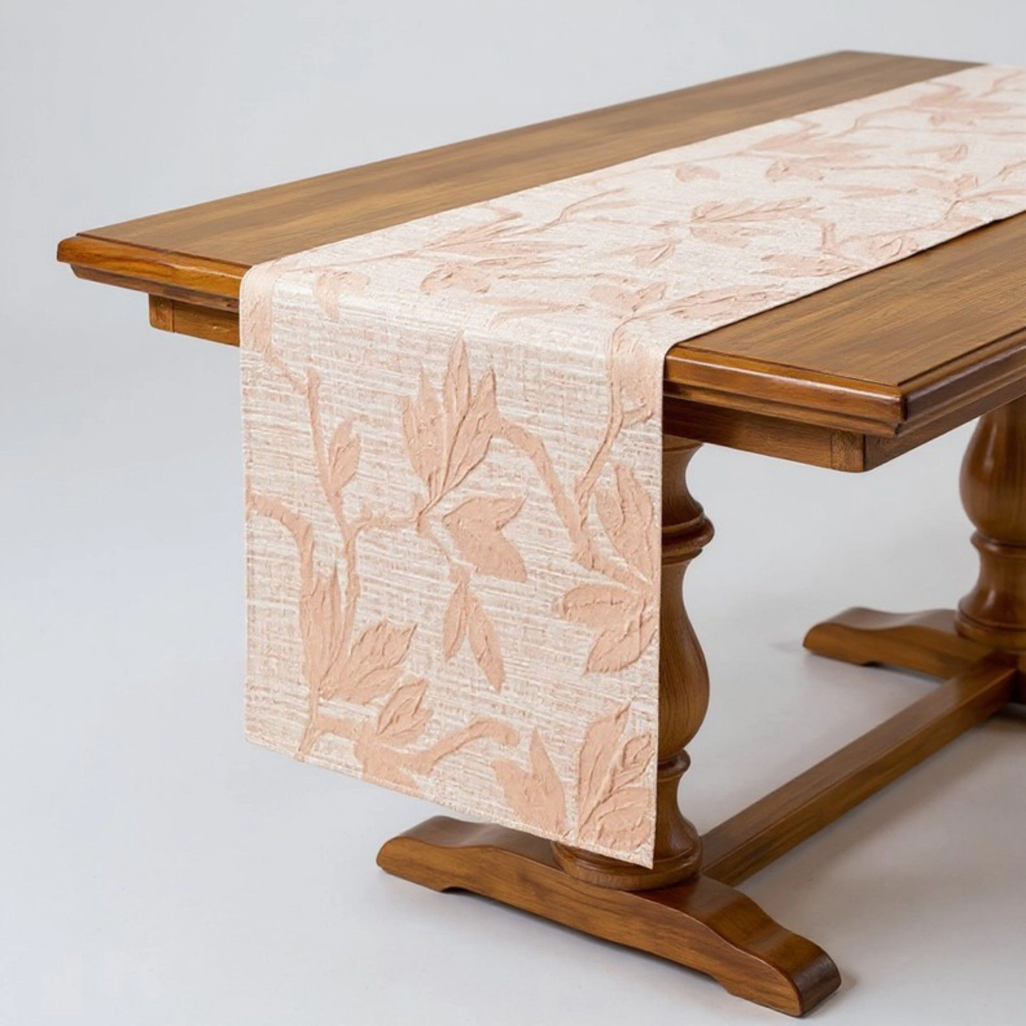 Alilang Unisex Floral Embroidered Table Runner with Intricate Pattern Detailing 13.5x47in