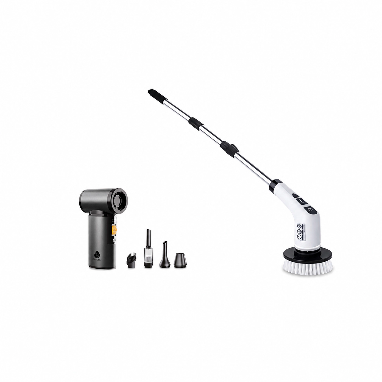 Cordless Rechargeable Power Scrubber Brush + Multi-Function Turbo Air Blower & Vacuum