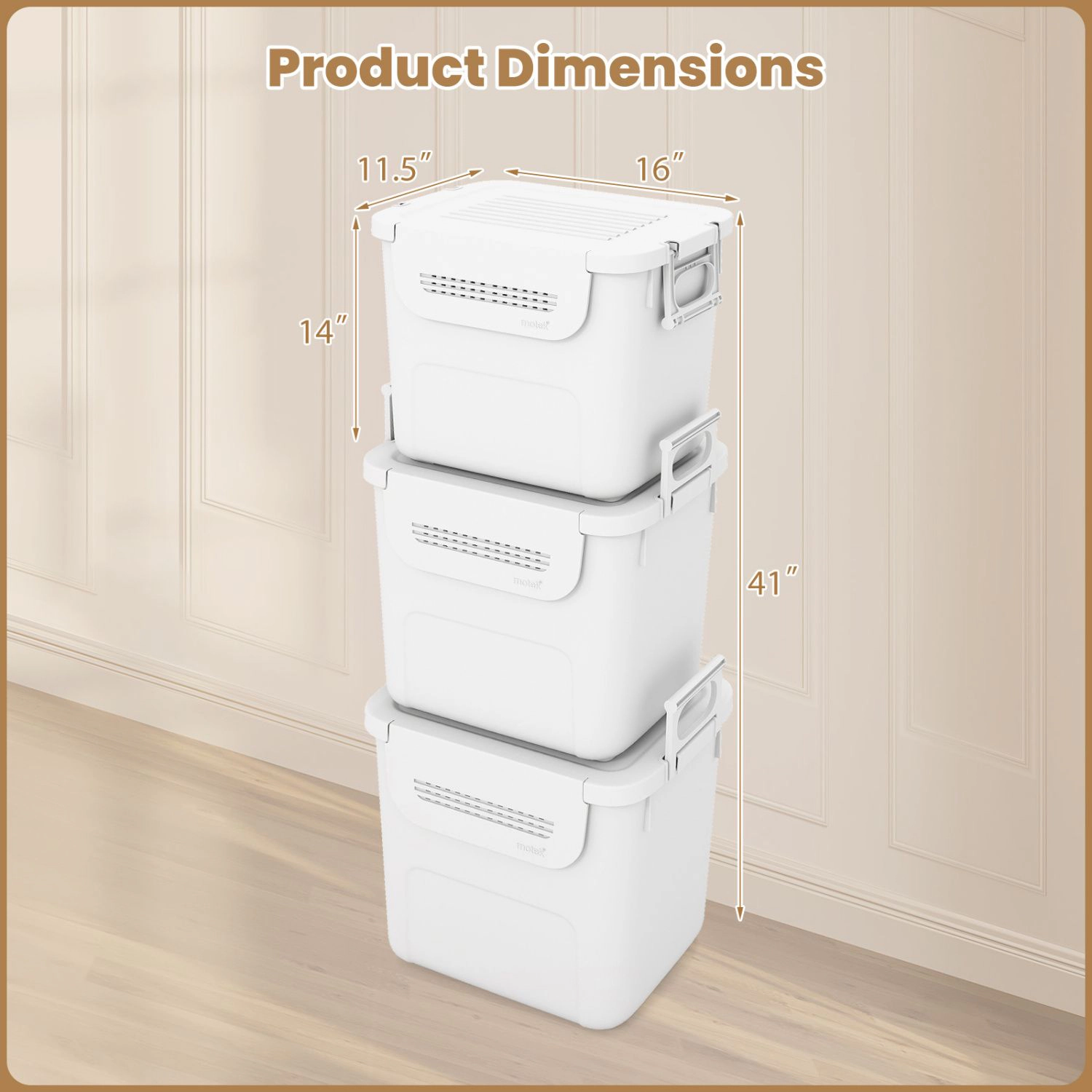 SlickBlue Stackable Storage Bins with Lids and Easy-Access Doors