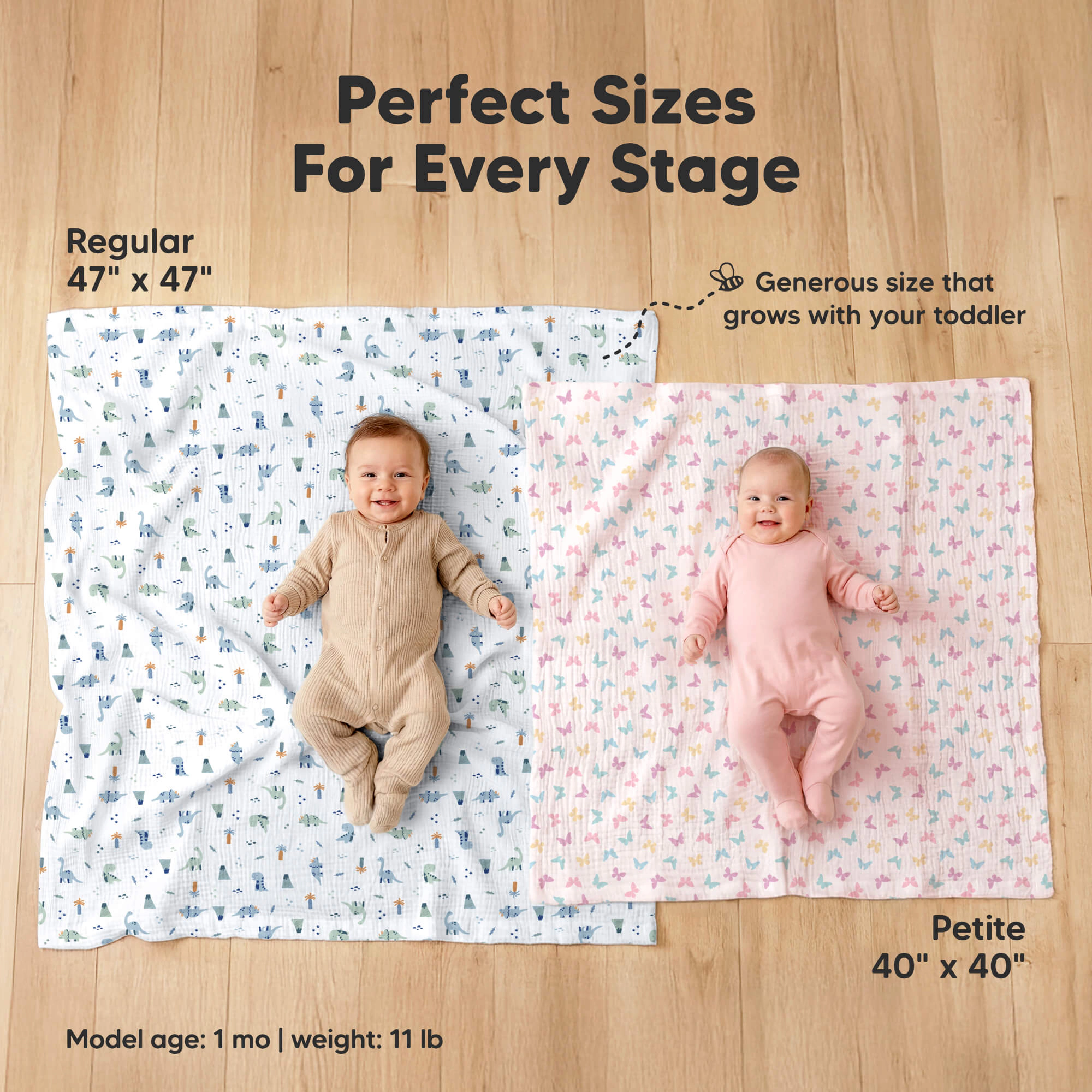 KeaBabies 3-Pack Lyra Muslin Swaddle Blankets