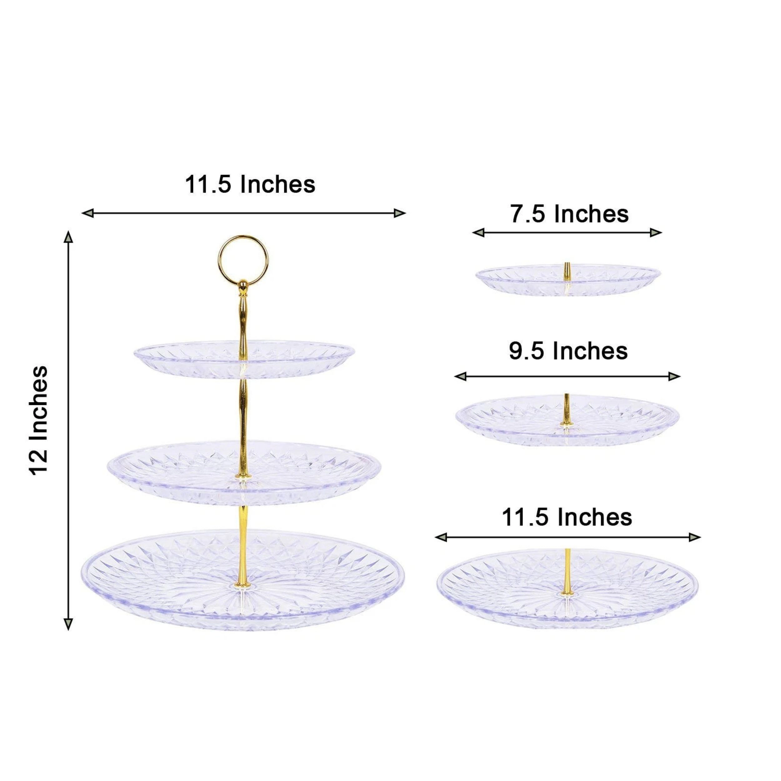 Home Collection 12-Inch 3-Tier Round Cupcake Stand