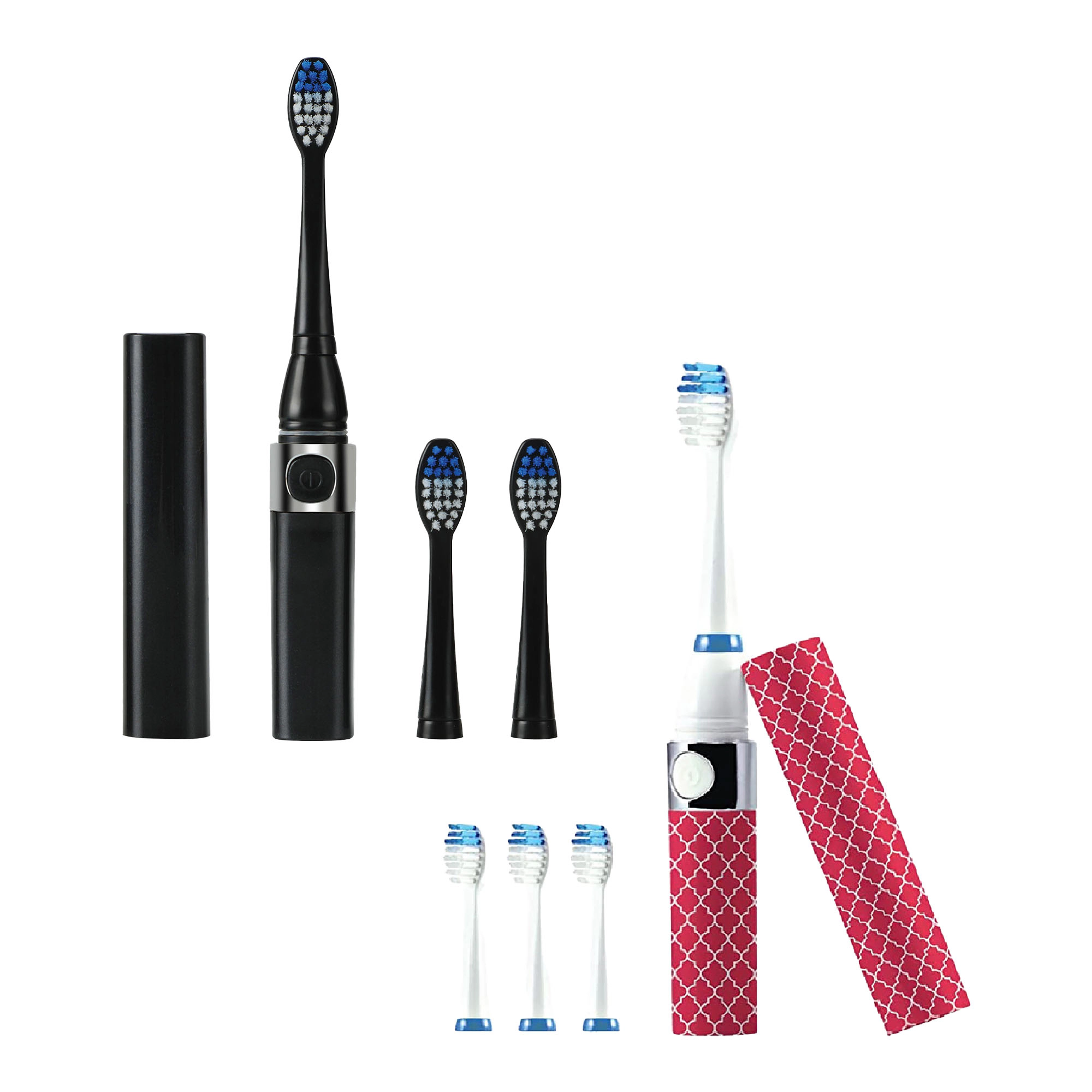 Pursonic Unisex Portable Sonic Electric Toothbrush Bundle – Rechargeable Travel Toothbrush Set with Replacement Heads