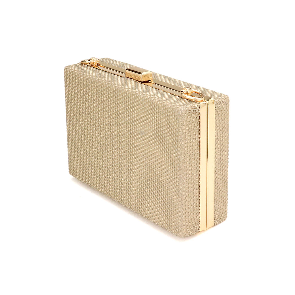 FASHNZFAB Shimmery Rectangle Evening Clutch / Crossbody Bag