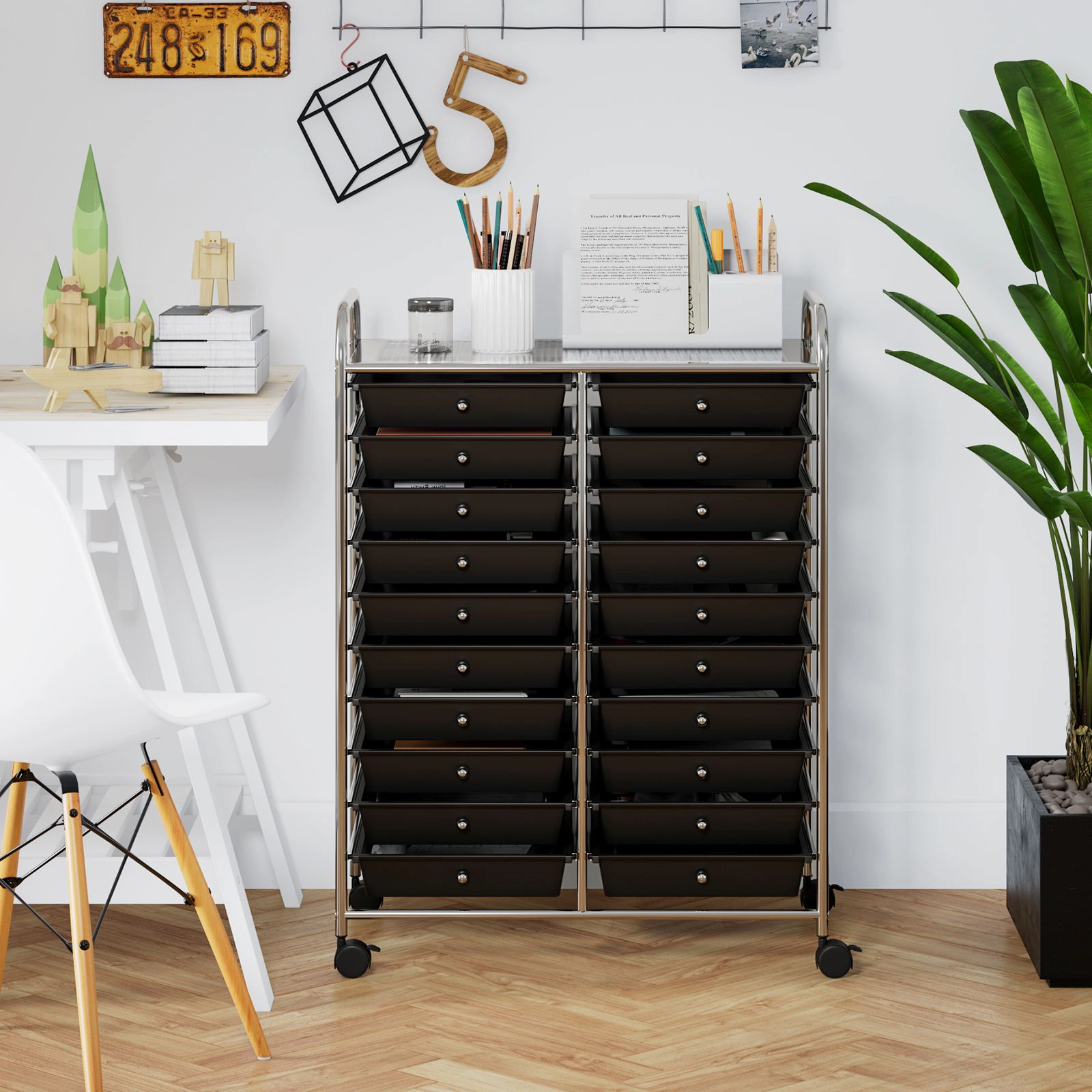 SlickBlue Multi-Tier Utility Cart with Wheels for Home & Office Storage