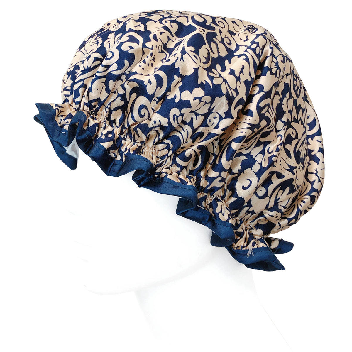 Wrapables Women's Stylish Double Layer Waterproof Shower Caps (Set of 4), Majestic Floral