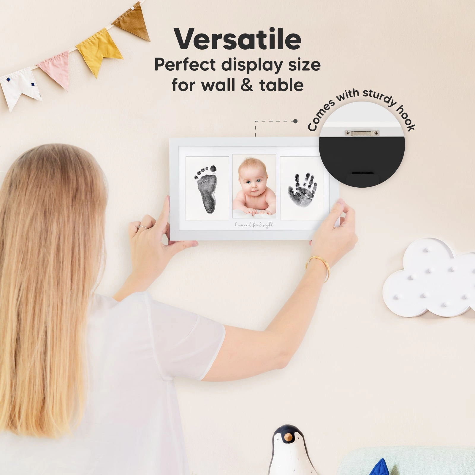 KeaBabies Duo Clean Touch Inkless Hand & Footprint Frame Kit