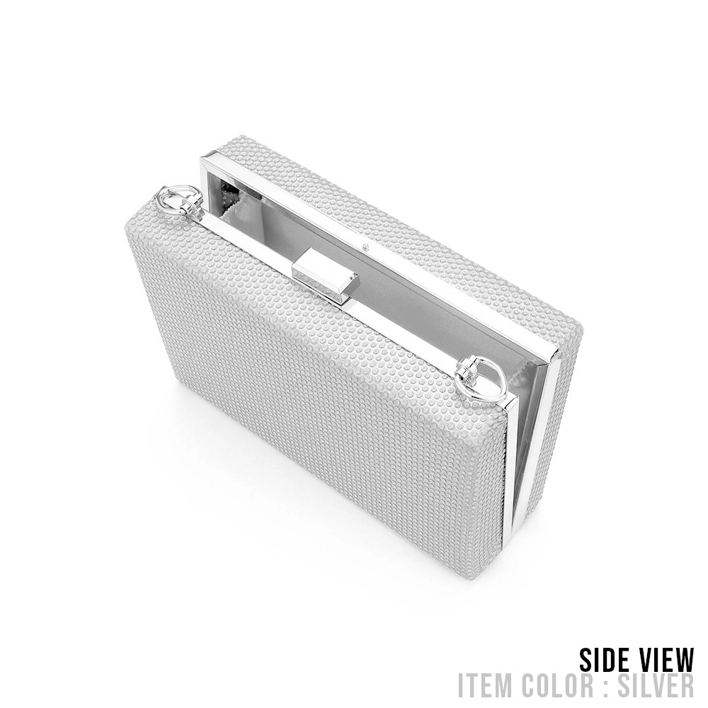 Fashnzfab Shimmery Rectangle Evening Clutch / Crossbody Bag