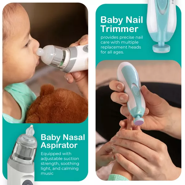 Sperric Nasal Aspirator & Electric Baby Nail Trimmer – Safe, Gentle, and Versatile Baby Grooming Set with Soothing Music