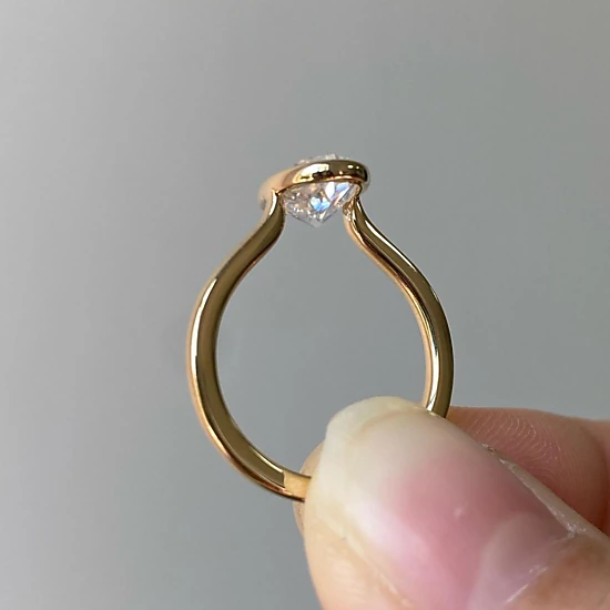 Wardrobe Whimsy Oval Cut Bezel Set Cubic Zirconia Solitaire Engagement Ring for Women