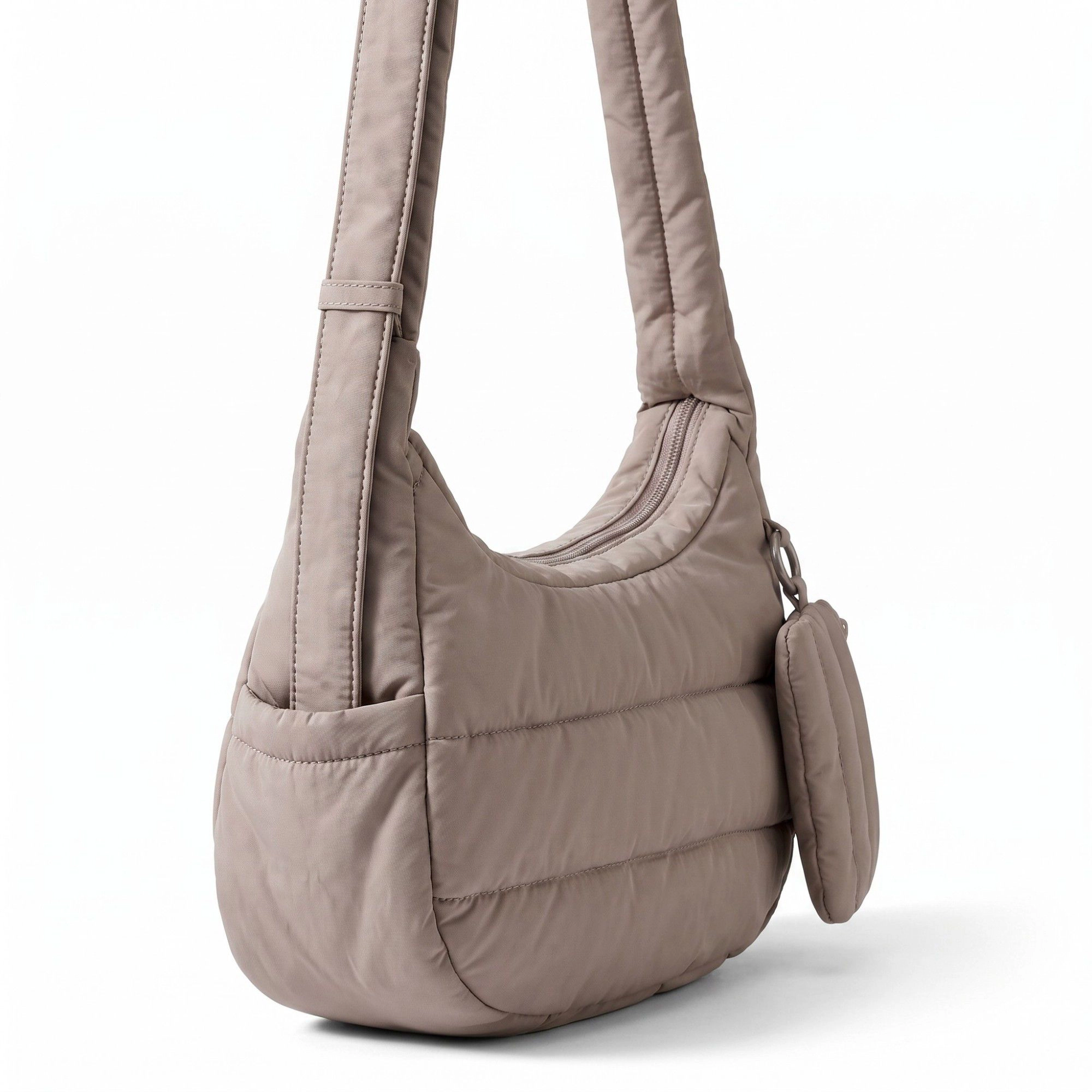 Alilang Women's Horizontal Padded Crescent Bag with Detachable Mini Pouch and Adjustable Padded Strap 10.2x3.9x6.3in