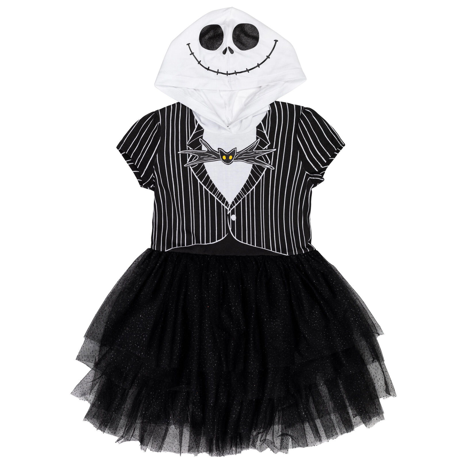 Disney Nightmare Before Christmas Jack Skellington Girls' Cosplay Hooded Tutu Dress