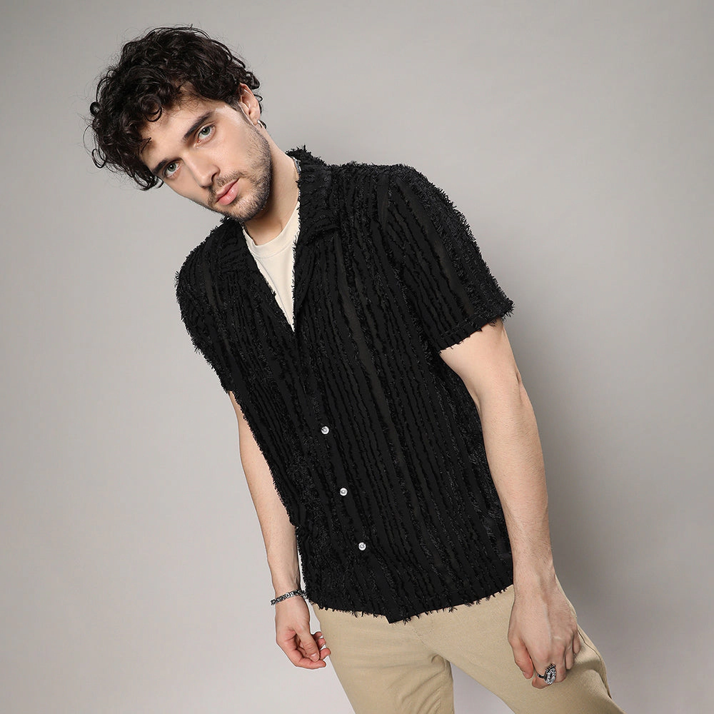 Men's Fleece Striped Shirt