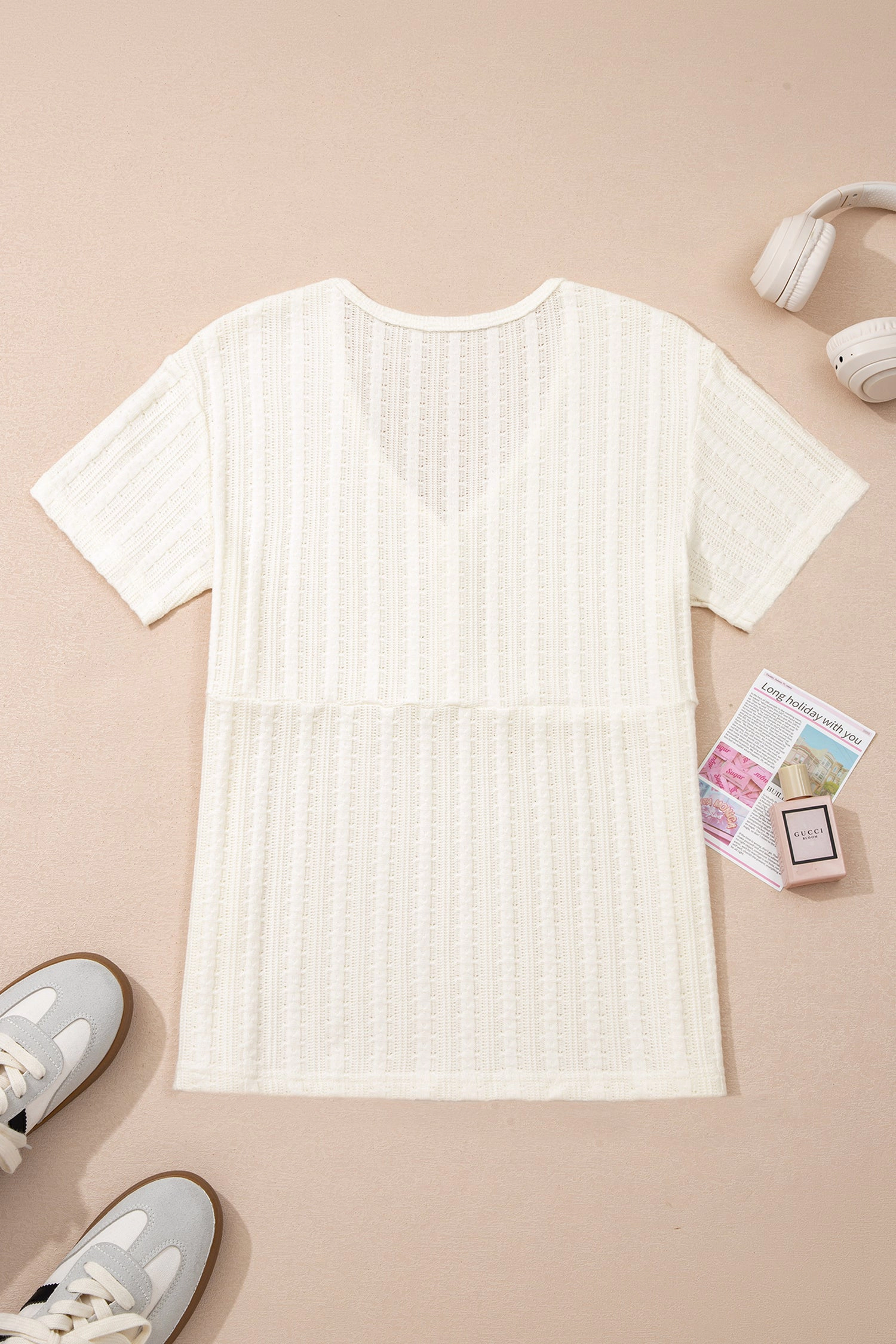 Threaded Pear Women's Frankie Raw Seam Henley Tee