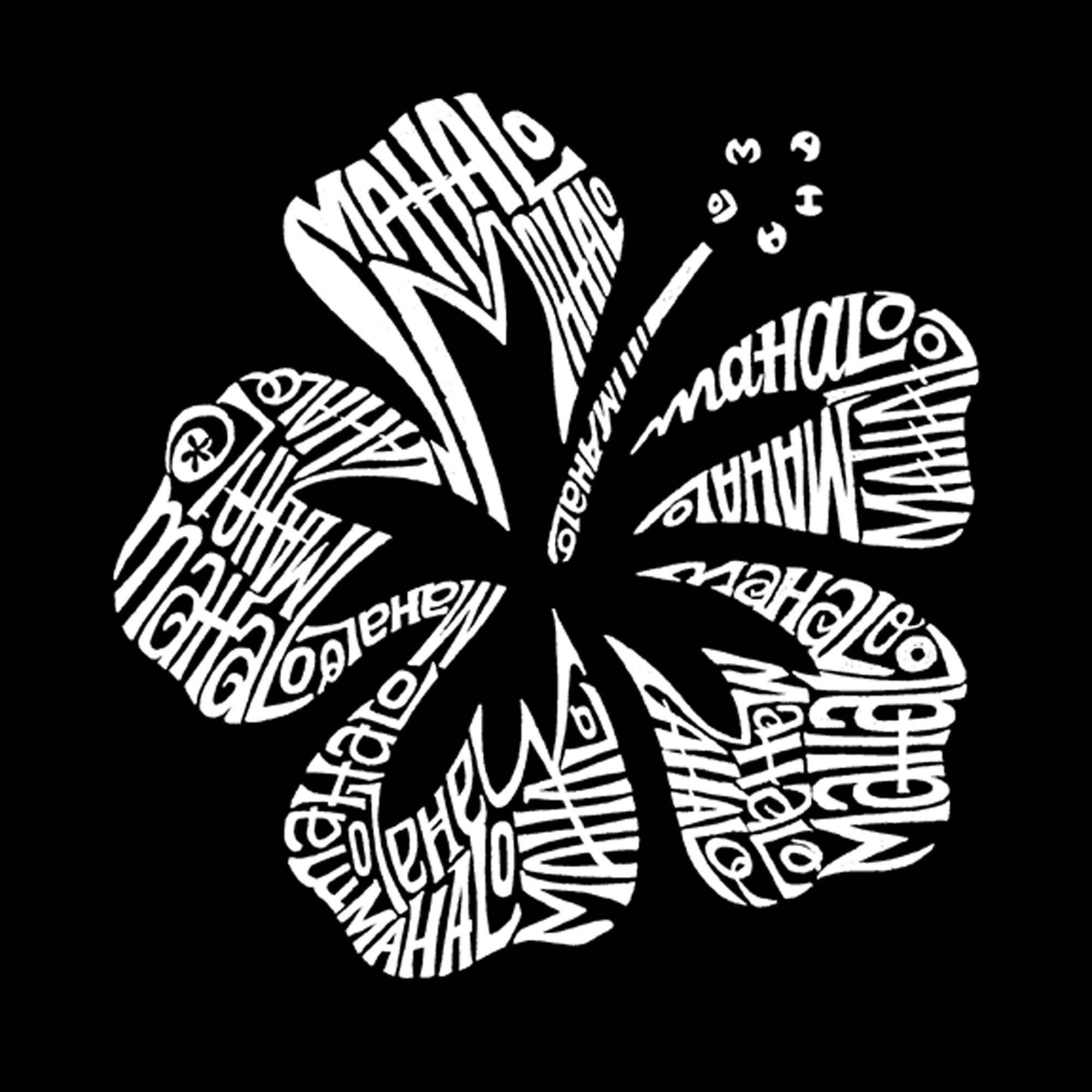 LA Pop Art Mahalo - Men's Word Hooded Sweatshirt