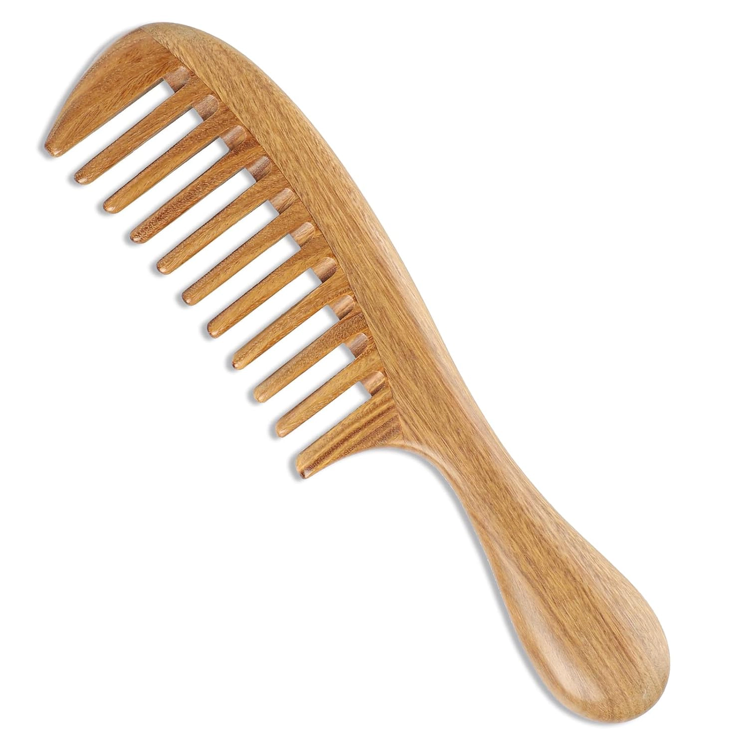 Prism Edge Unisex Natural Sandalwood Extra Wide Tooth Comb