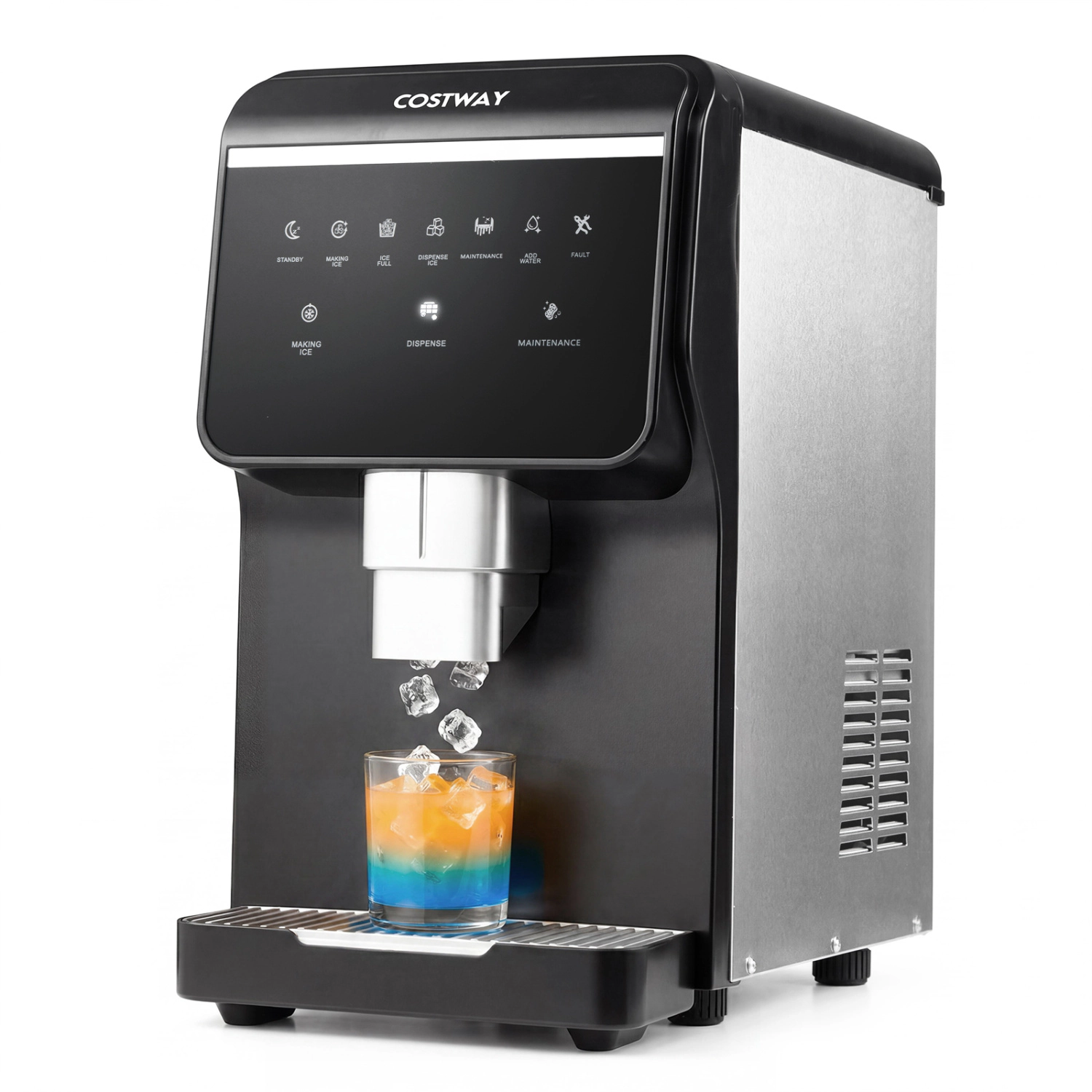 LJG Nugget Ice Maker with Self Dispensing 80 LBS per Day Chewable Pellet Ice Machine