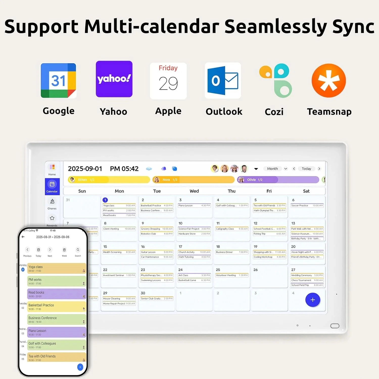 Everblog 21.5" Touch Digital Calendar Chore Chart 1080p IPS