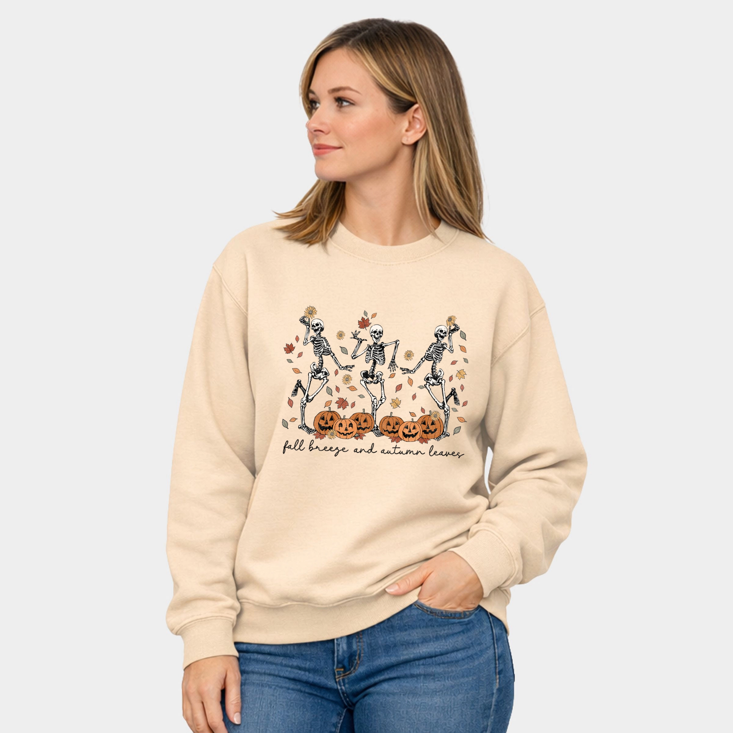 Simply Sage Market - Fall Breeze Skeletons  Women's Graphic Sweatshirt