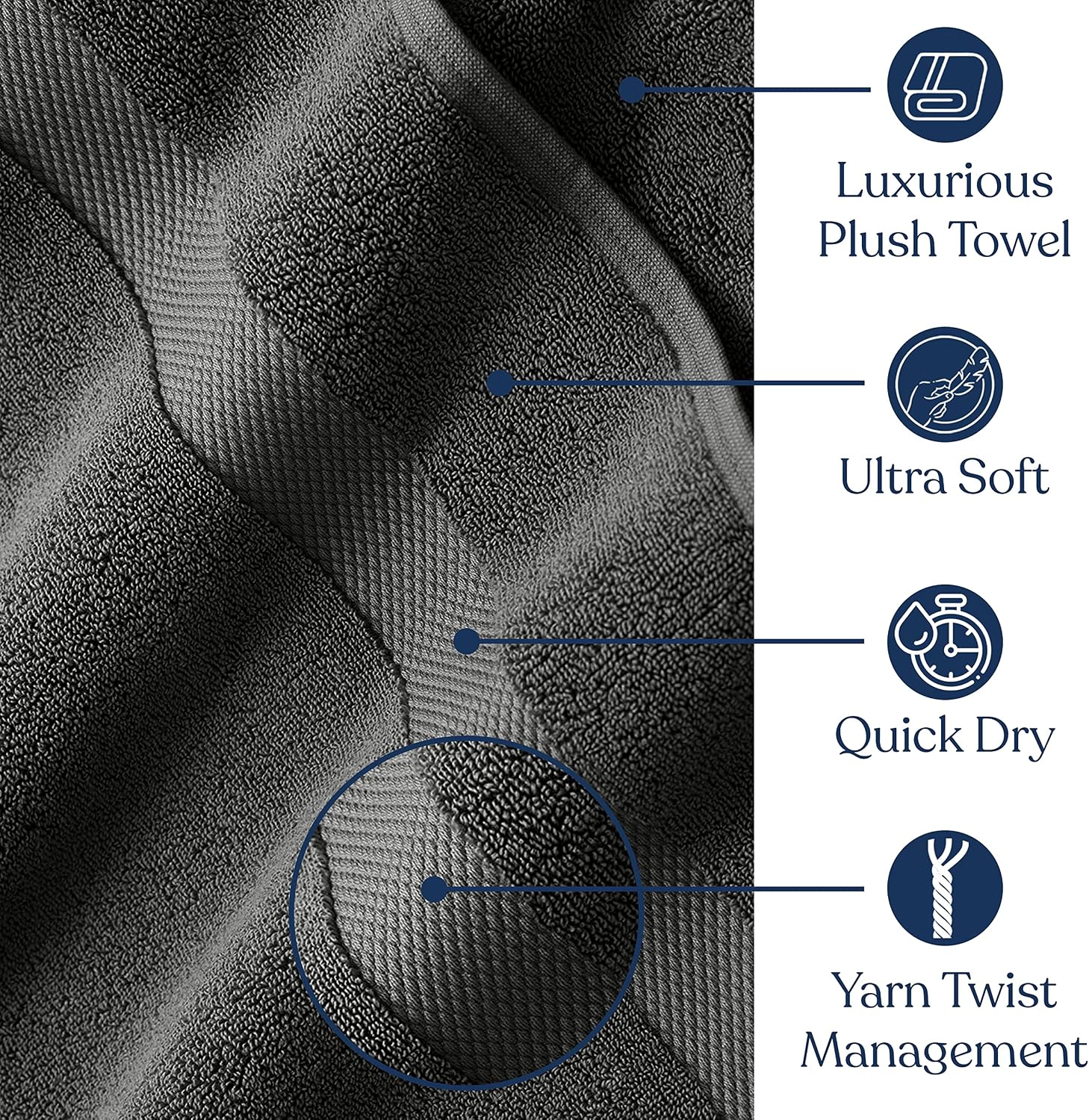 Delara Organic Cotton Luxuriously Plush Bath Towel 30x58 inches GOTS and Oeko-TEX Certified Premium Hotel Quality Towels